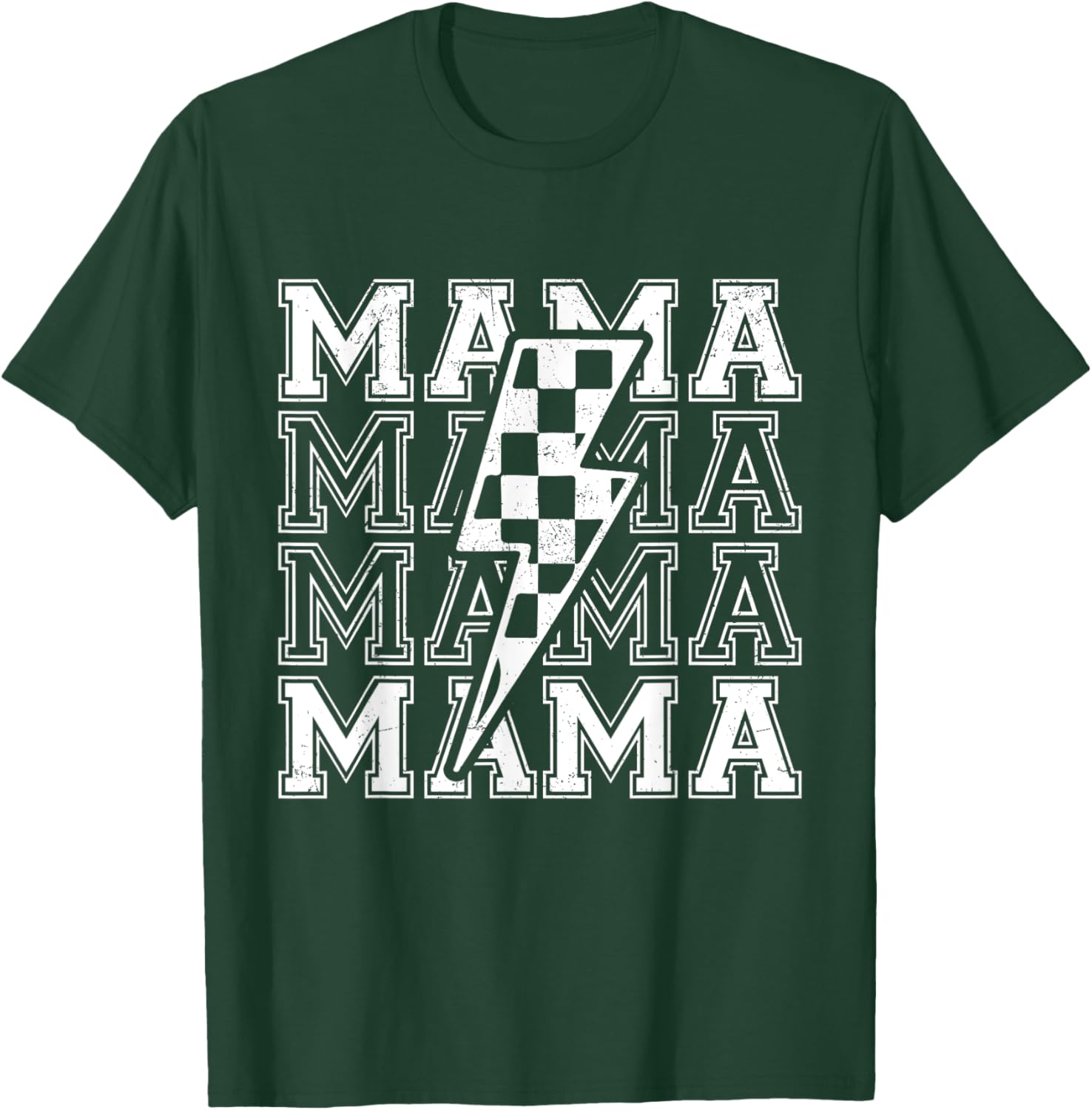 Mama Lightning Bolt Checkered T-Shirt for Cool Moms - Perfect Mother's Day Gift - 6