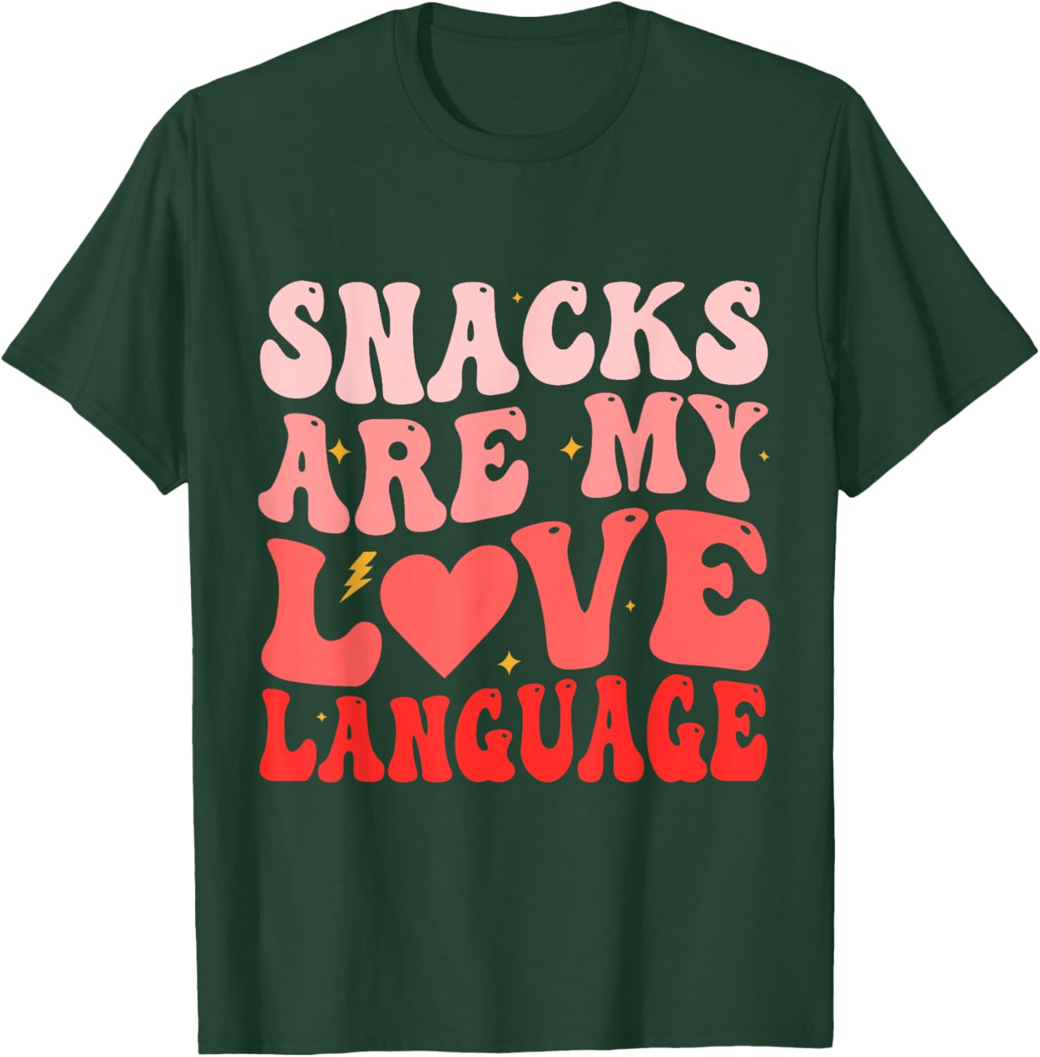 Funny Snacks Are My Love Language Valentine's Day T-Shirt for Foodies - 1