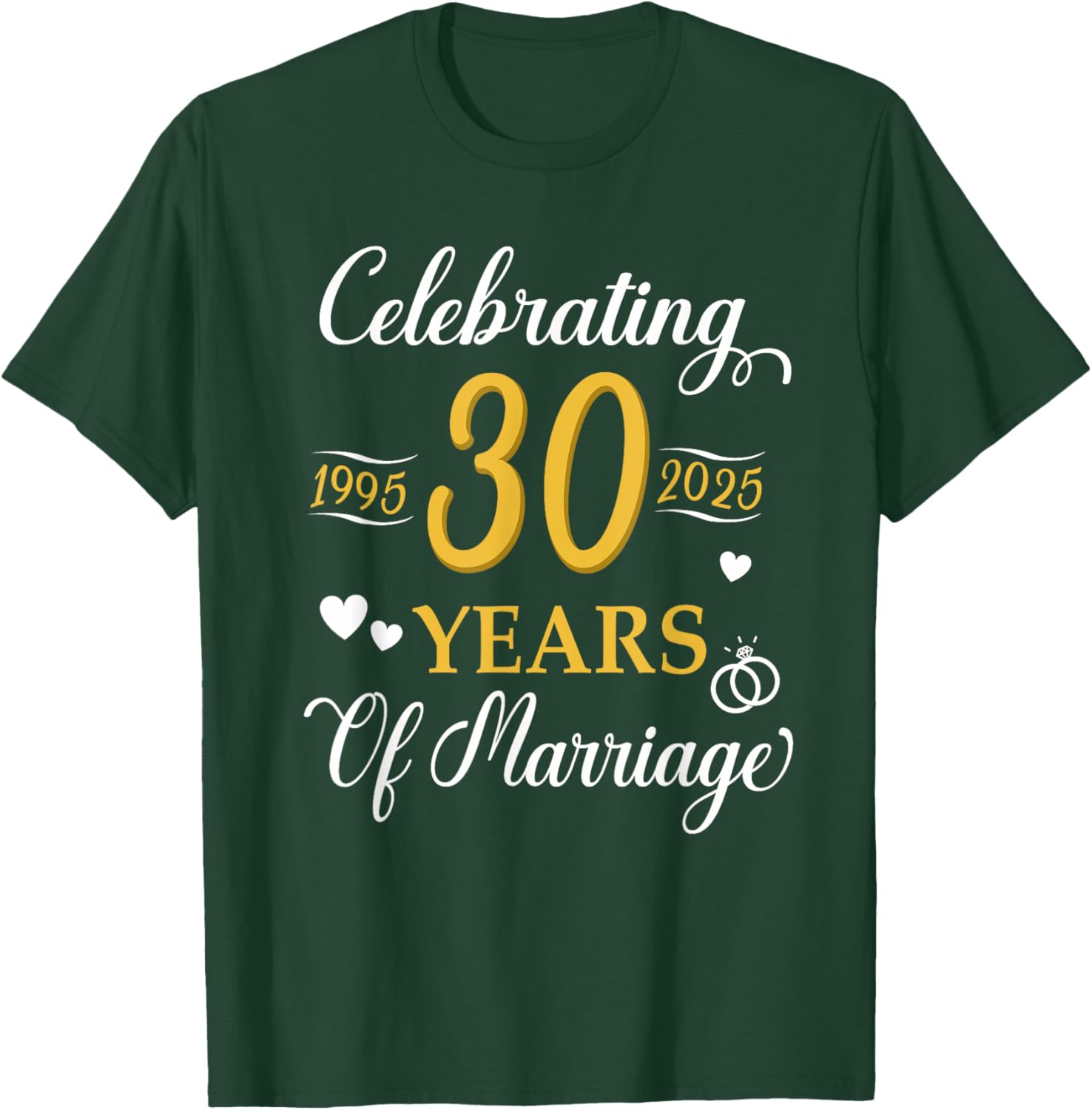 30th Anniversary Wedding T-Shirt Celebrating 1995 Love and Memories - 3