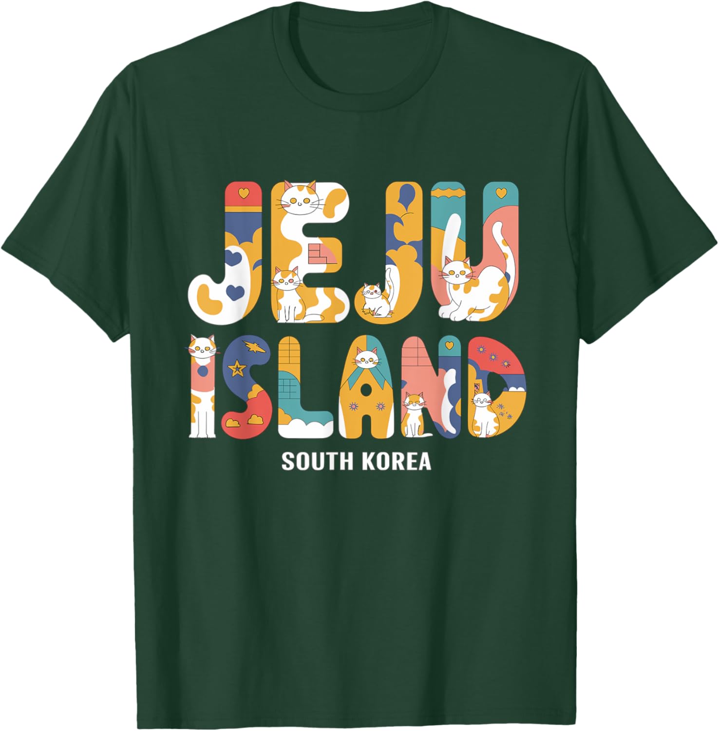 Adorable Cute Kitty Beach Vacation T-Shirt for Jeju Island Lovers - 2