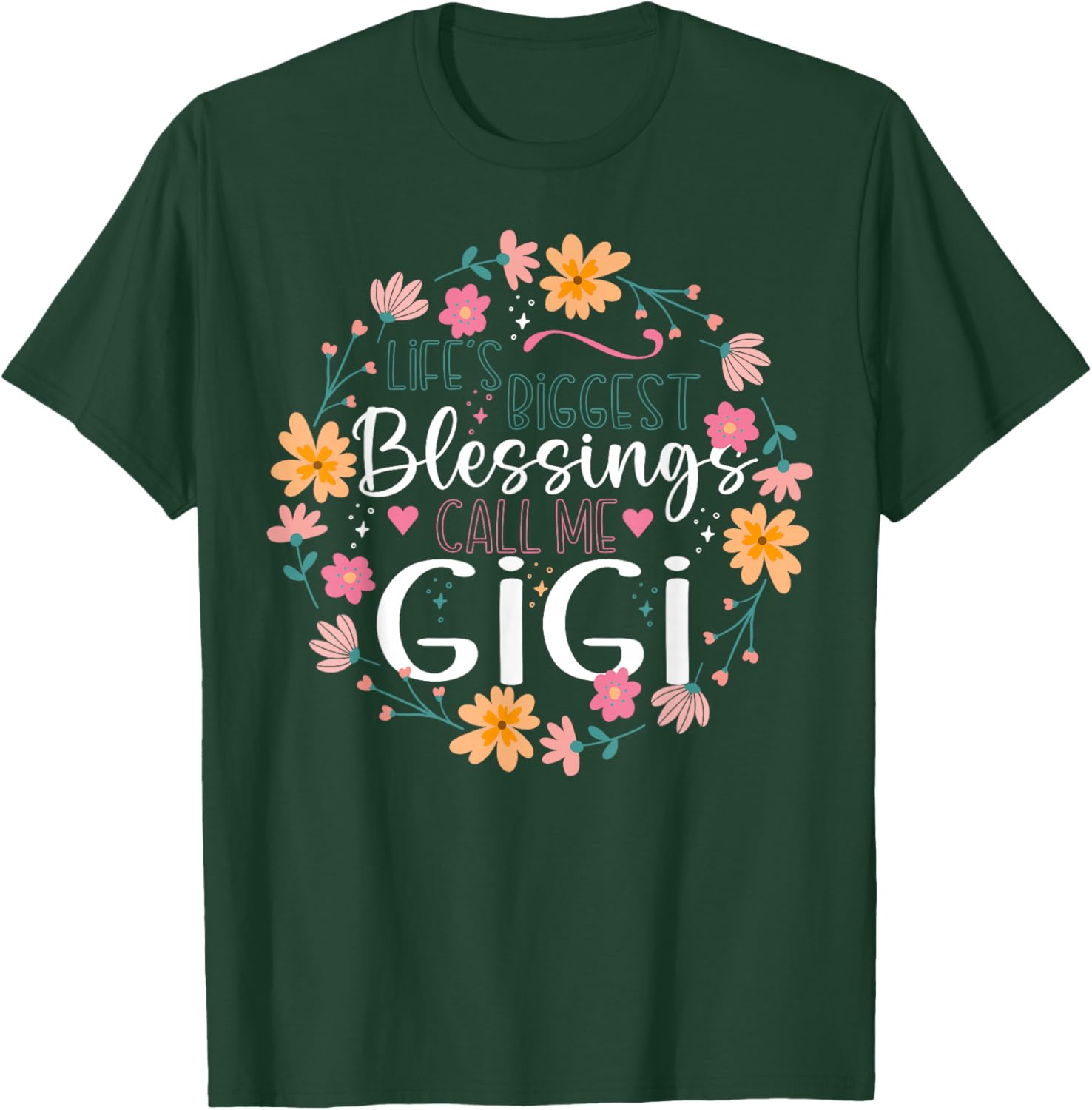 Gigi Floral Design T-Shirt Life’s Biggest Blessings Stylish Tee - 11