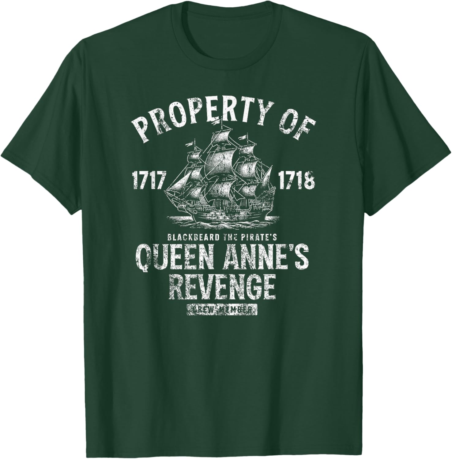 Blackbeard's Queen Anne's Revenge Distressed T-Shirt for Casual Style - 2
