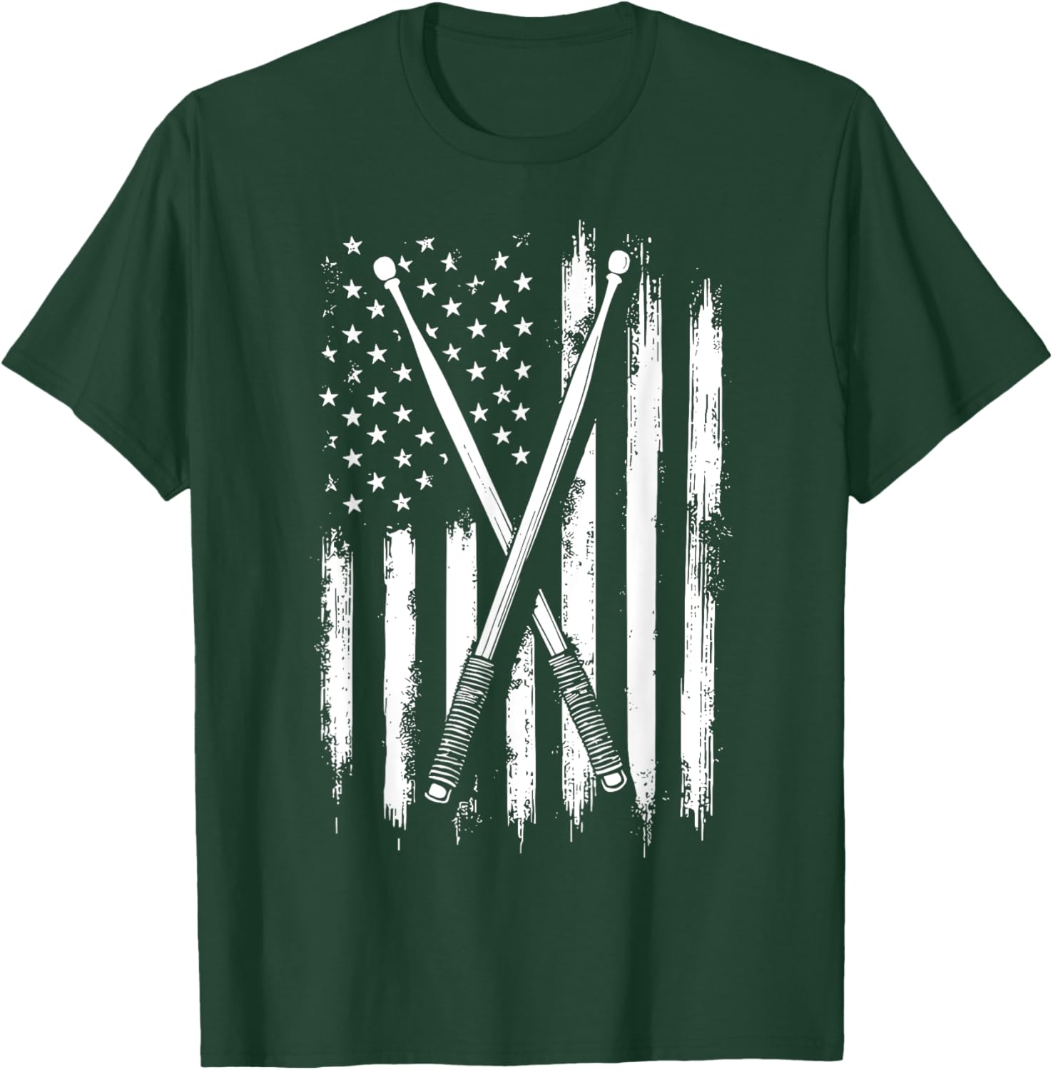 American Flag Drumsticks T-Shirt for Proud USA Drummers - 9