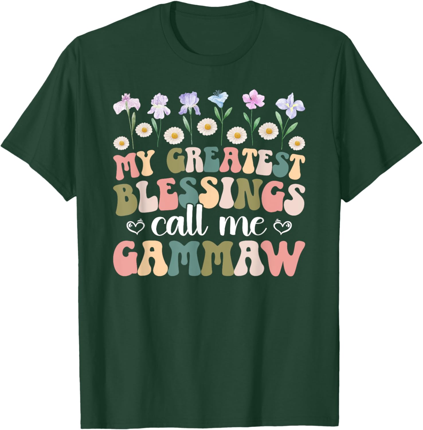 Greatest Blessings Gammaw Grandma Grandmother T-Shirt for Family Love - 6