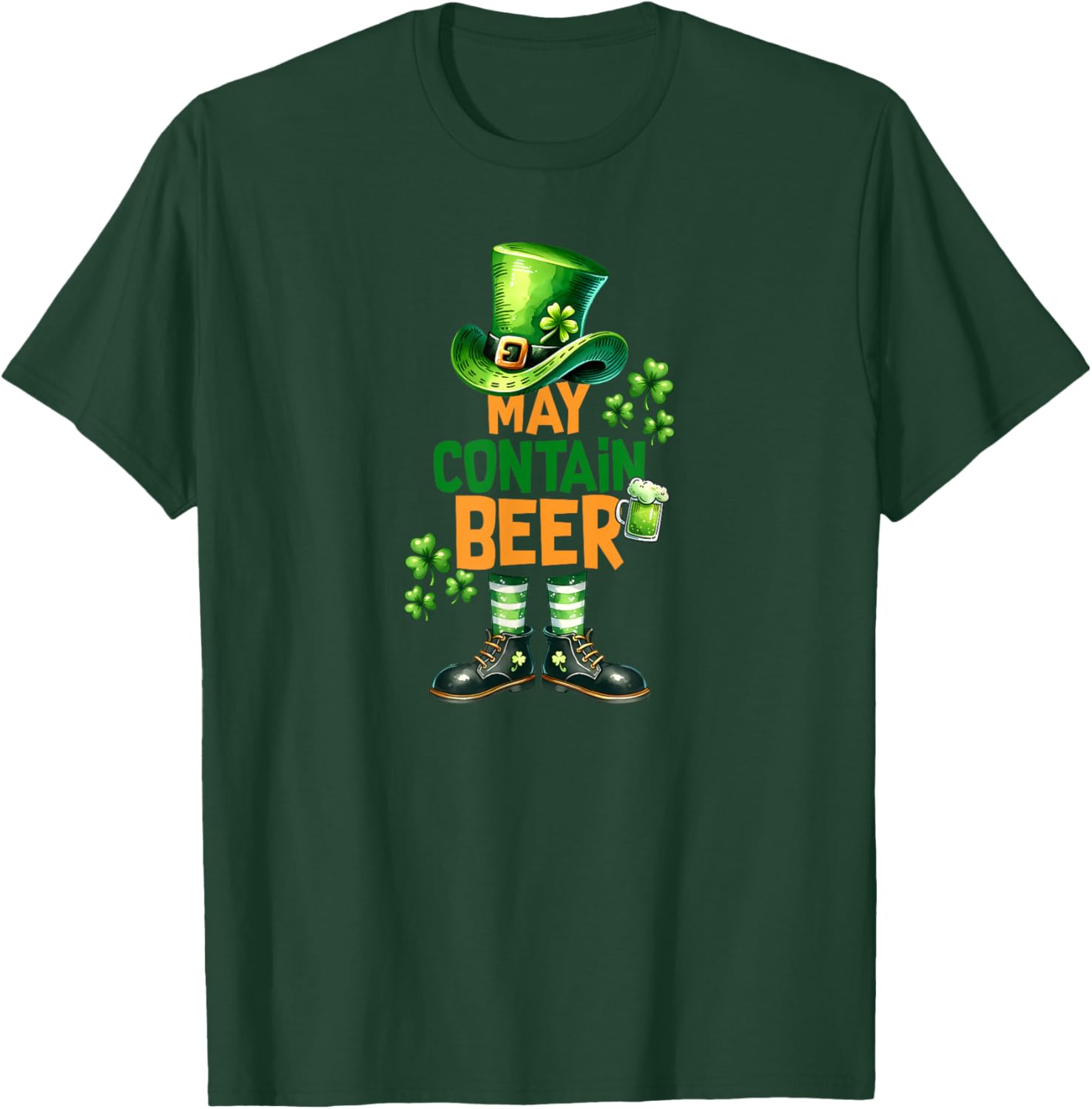 Funny May Contain Beer St Patrick's Day T-Shirt for Celebrations - 21