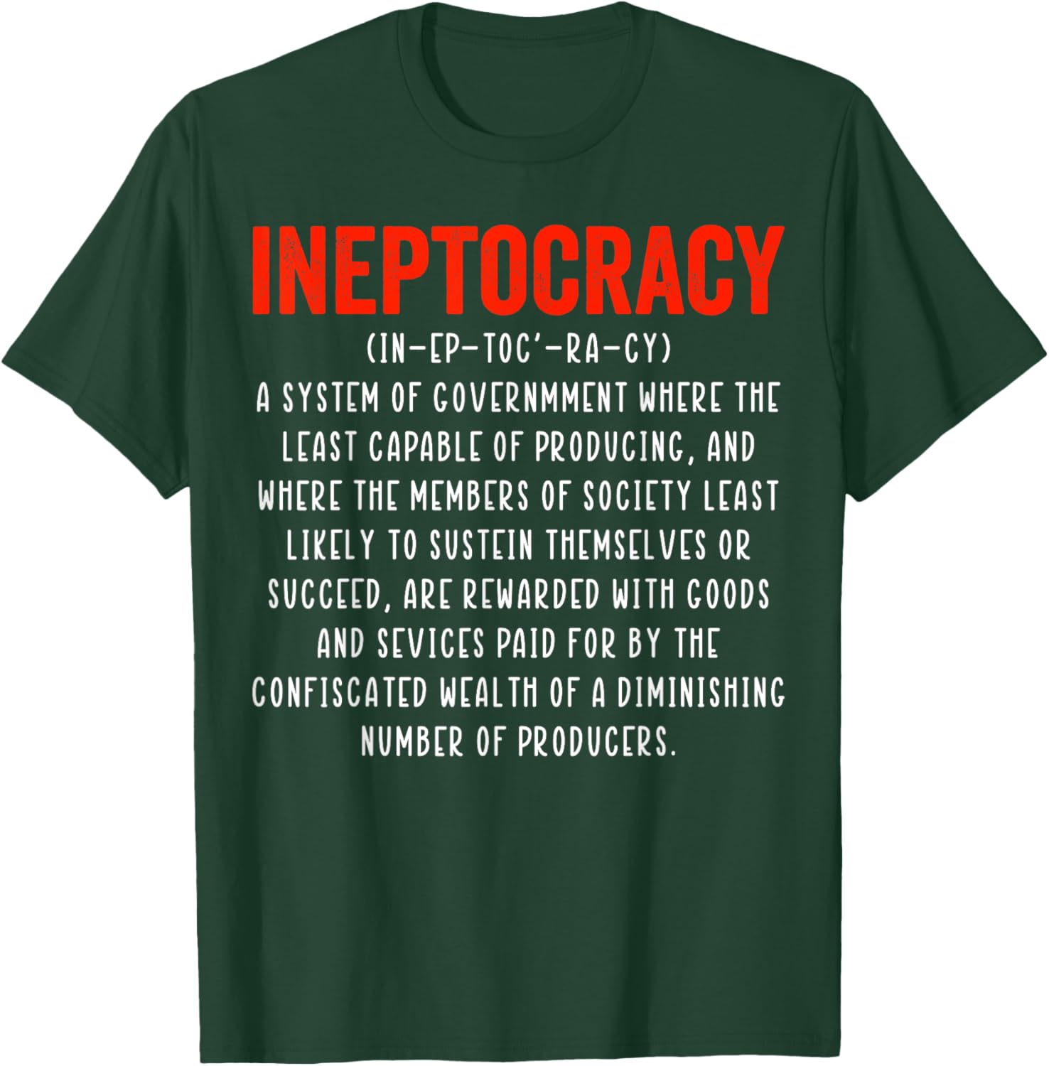 Funny Ineptocracy Definition T-Shirt - Humorous Political Apparel for Everyone - 6