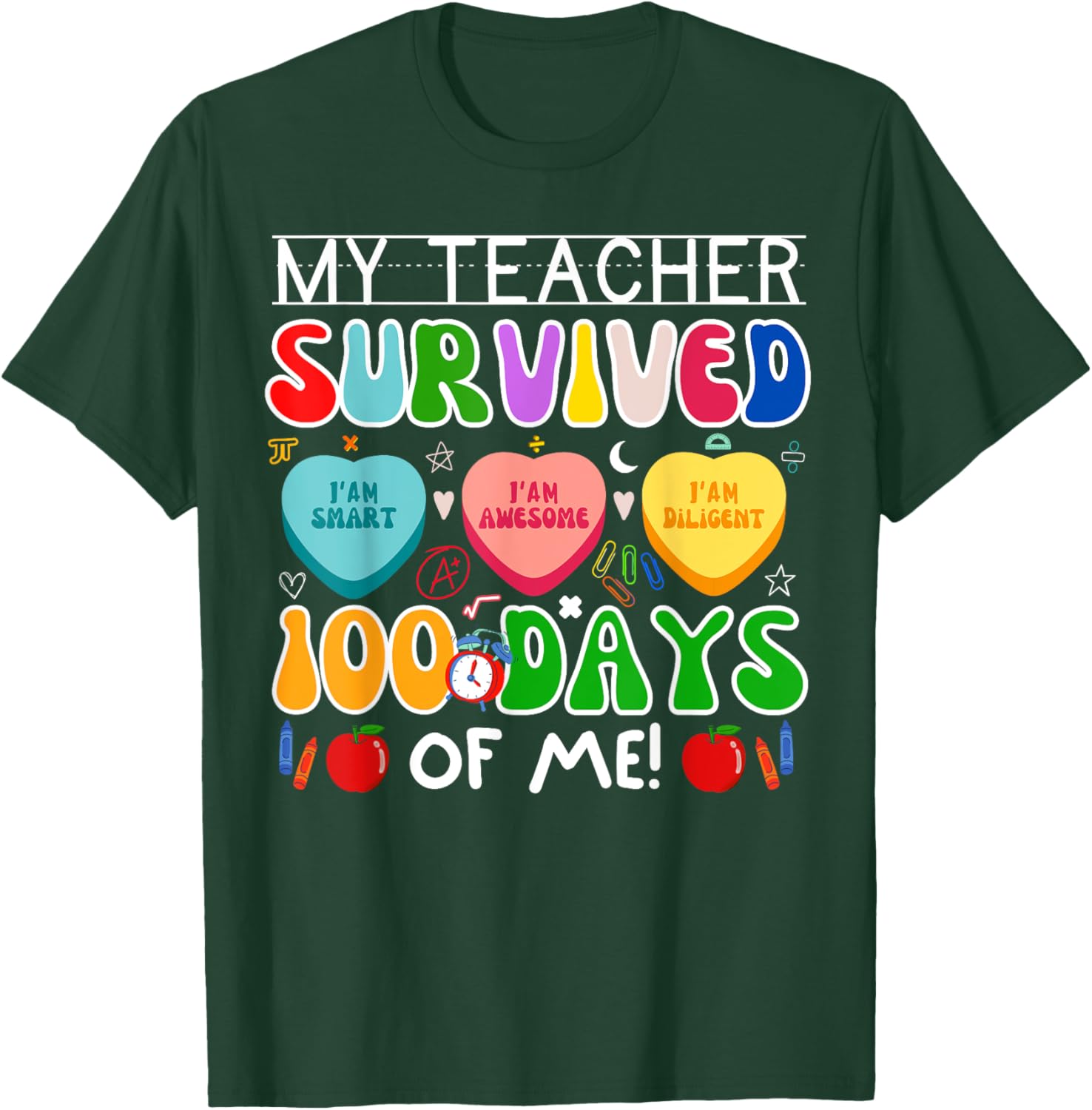 My Teacher Survived 100 Days Of Me Fun 100th Day Of School T-Shirt - 5