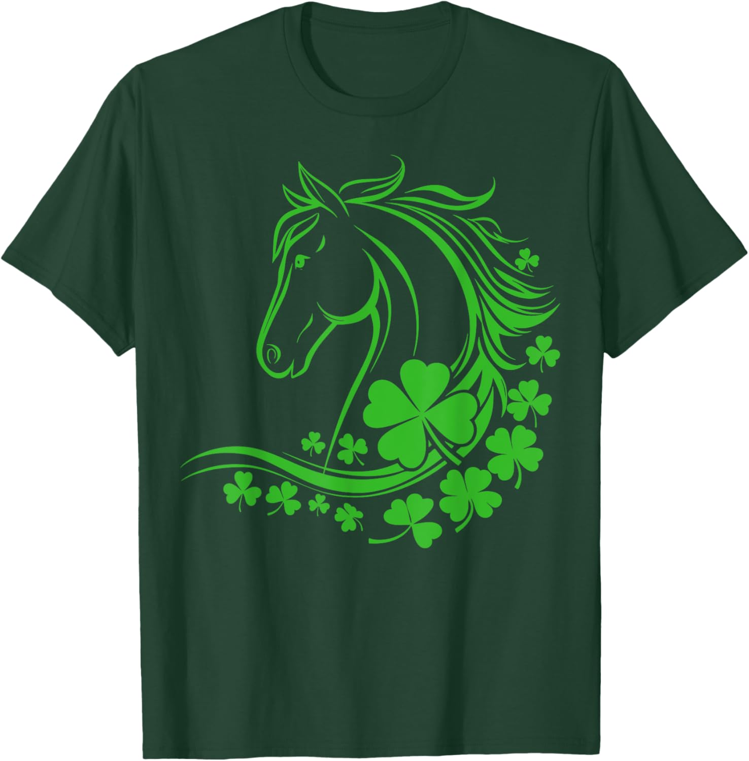 Shamrock Horse Farmer Clover St Patricks Day T-Shirt for Women and Girls - 4