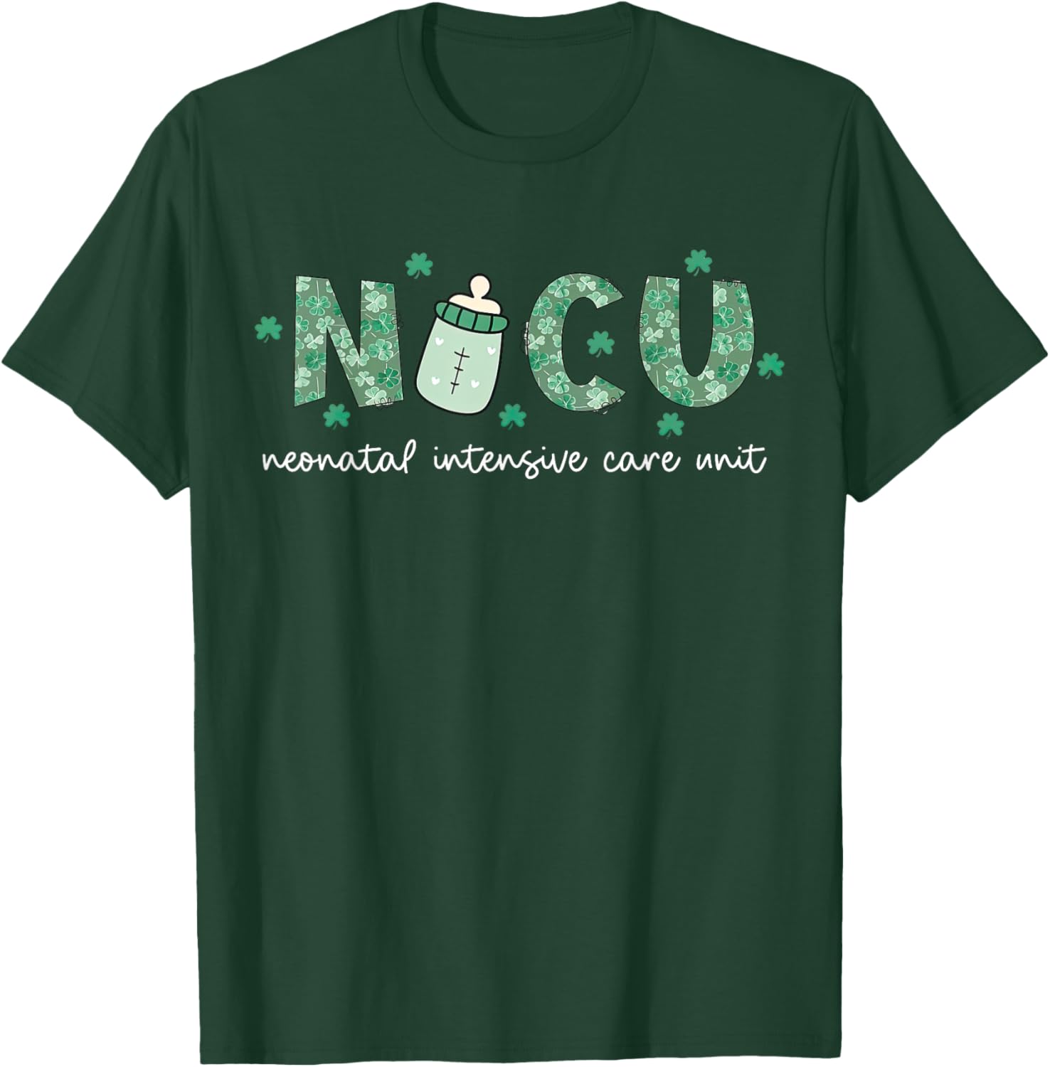 Retro Shamrock NICU Nurse St Patrick's Day T-Shirt for Celebration - 7