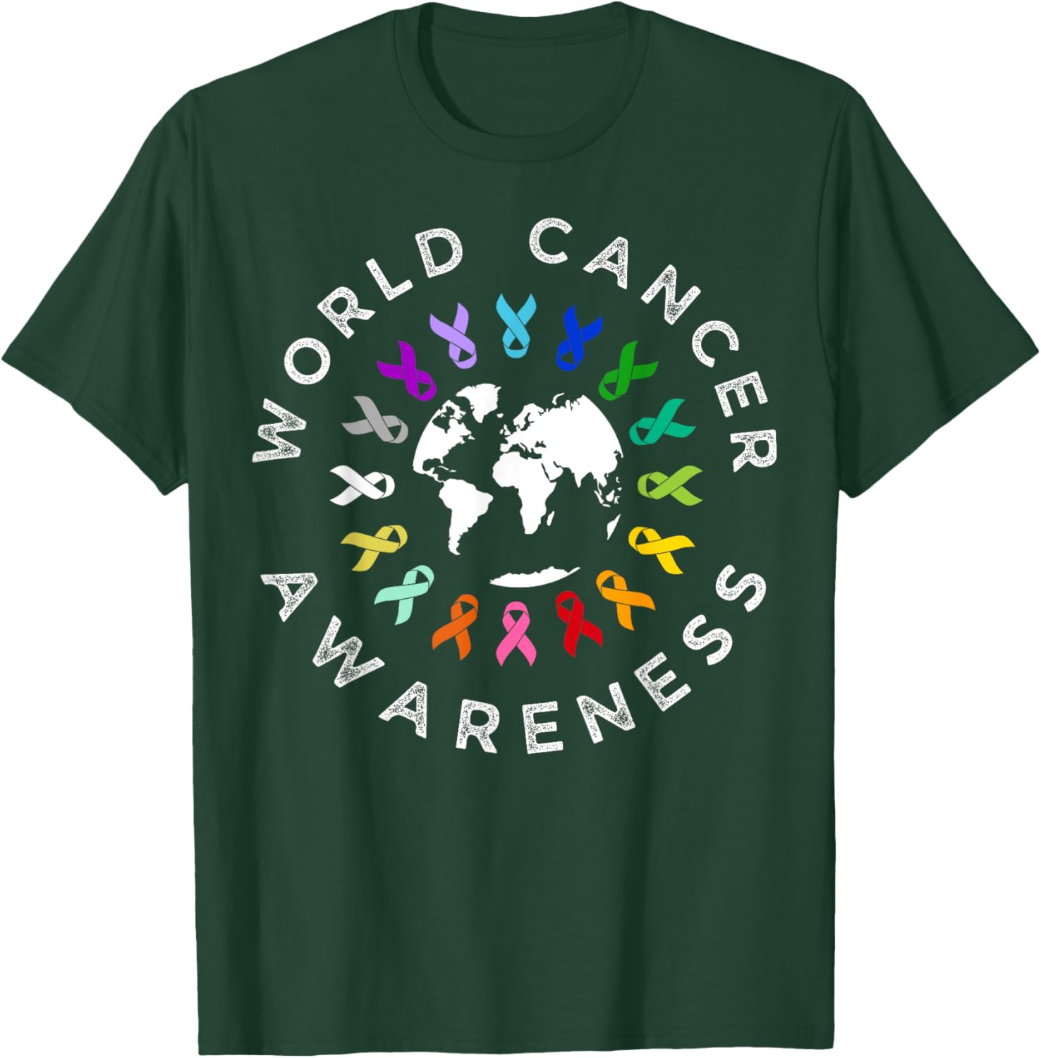 World Cancer Day Awareness Multi-Color Ribbon T-Shirt for Supporters - 19
