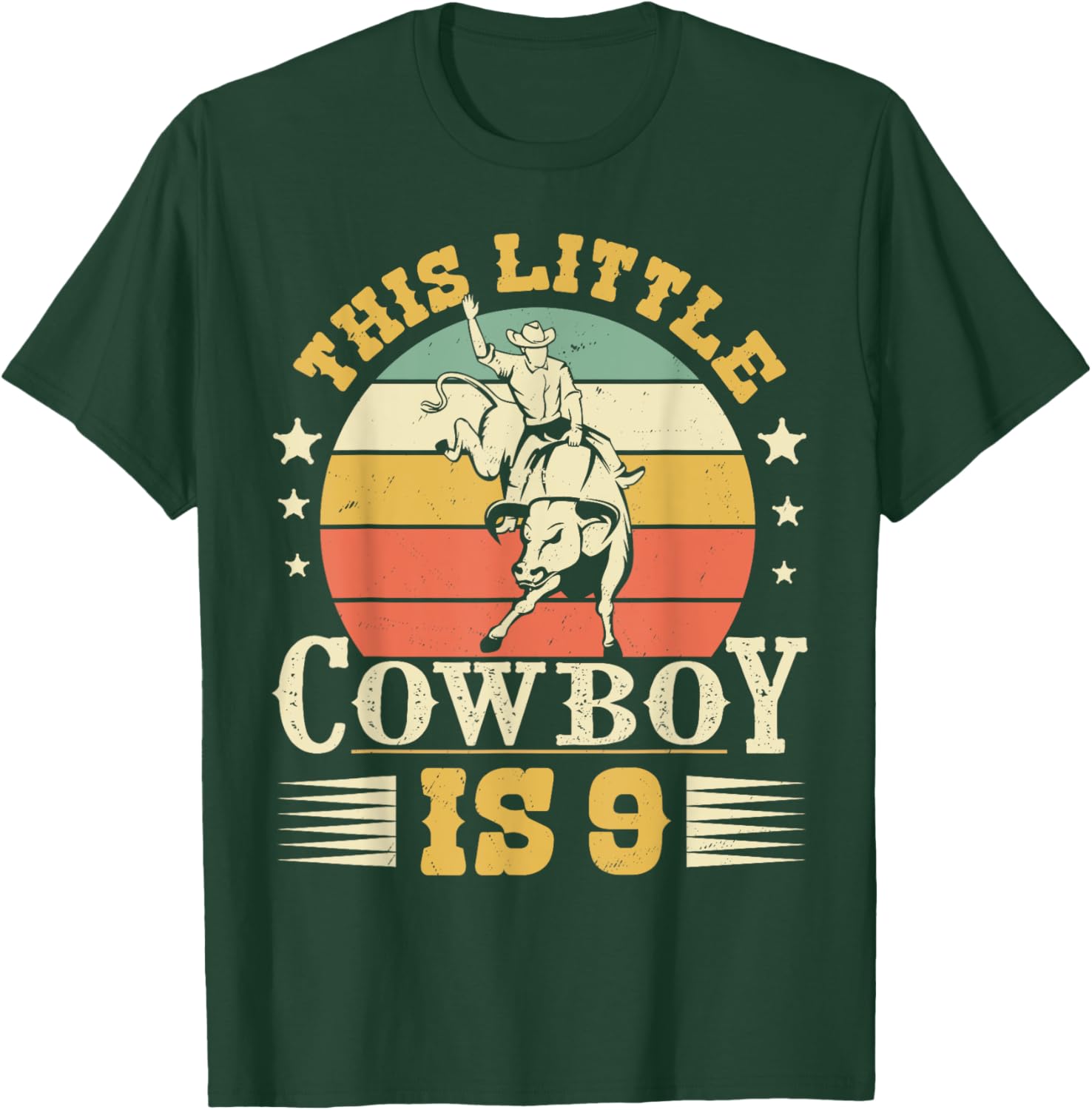 Little Cowboy 9th Birthday T-Shirt for Western Rodeo Fun - 6