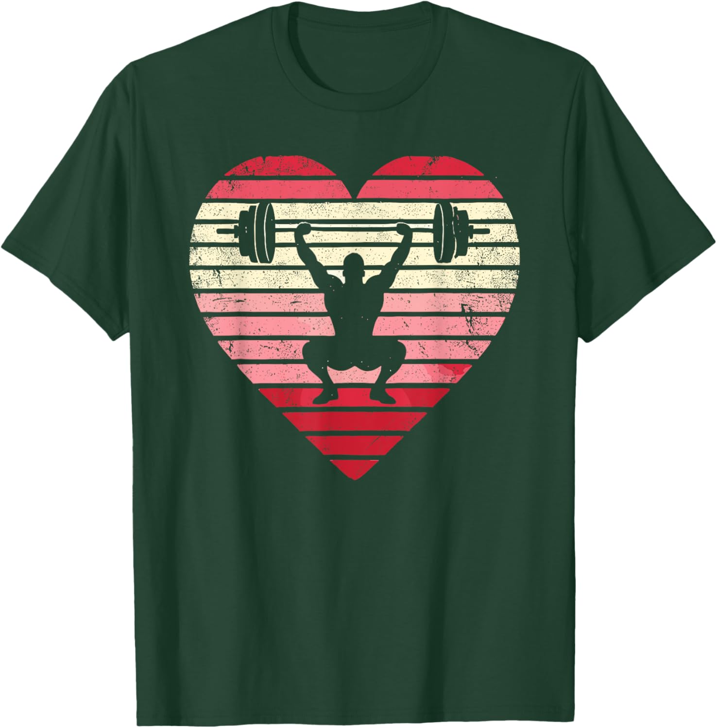 Vintage Retro Heart Weightlifting Gym T-Shirt for Men Fitness Enthusiasts - 6