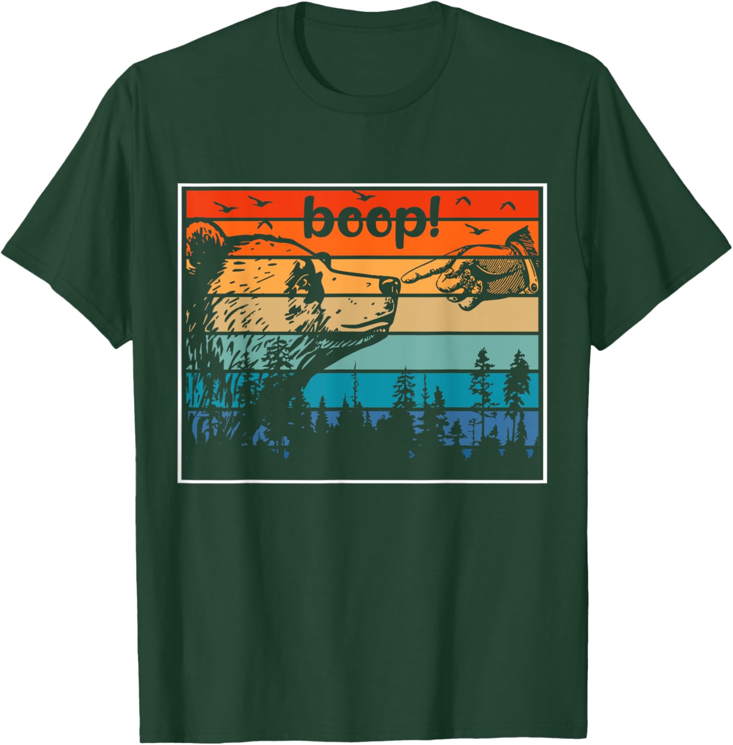 Funny Retro Bear T-Shirt for Nature Lovers - Outdoorsy Boop Bear Design - 16