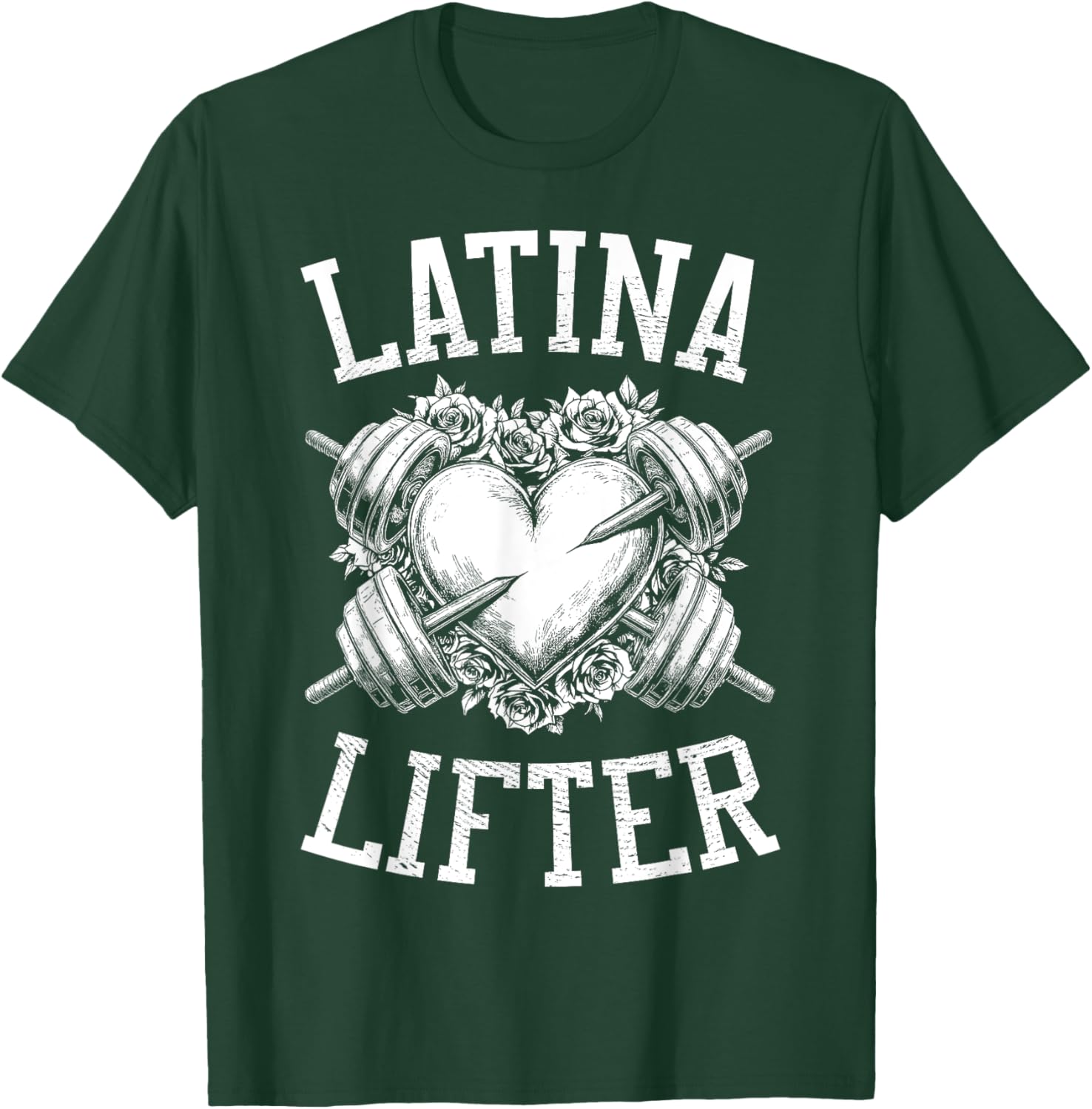 Latina Lifter Heart Fitness T-Shirt for Hispanic Gym Lovers - 26