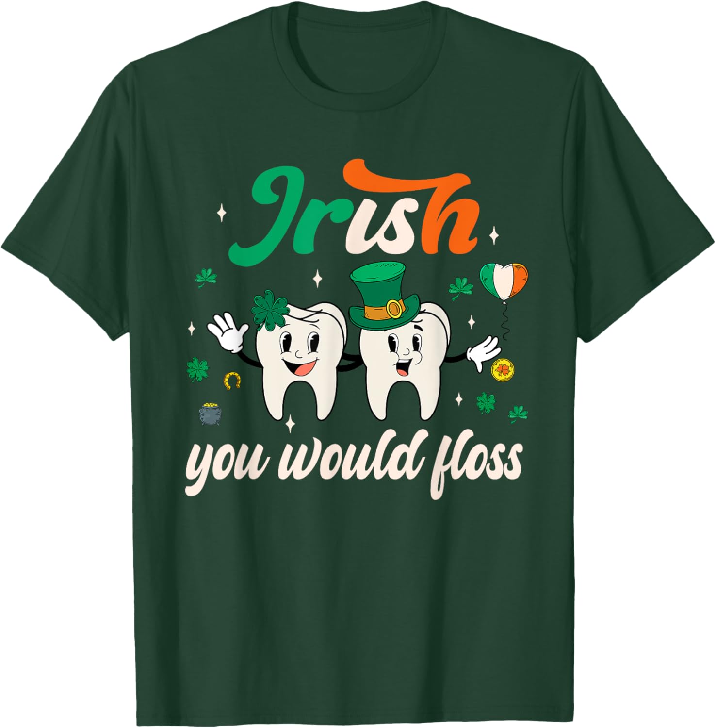 Retro Groovy Irish Dentist Tooth Patrick's T-Shirt for Fun Dental Style - 13