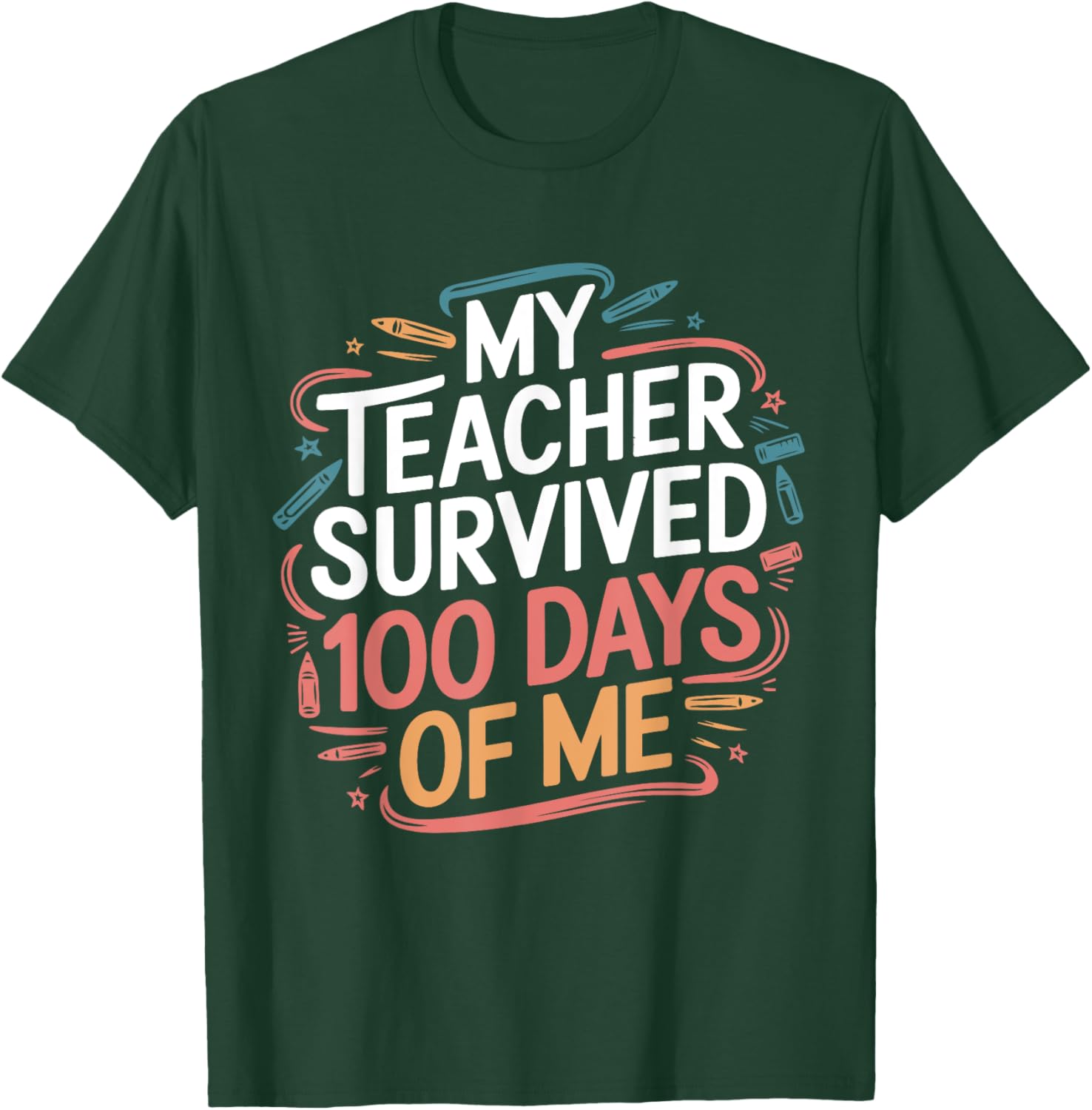 Funny Teacher 100 Days of School T-Shirt Gift for Educators - 15