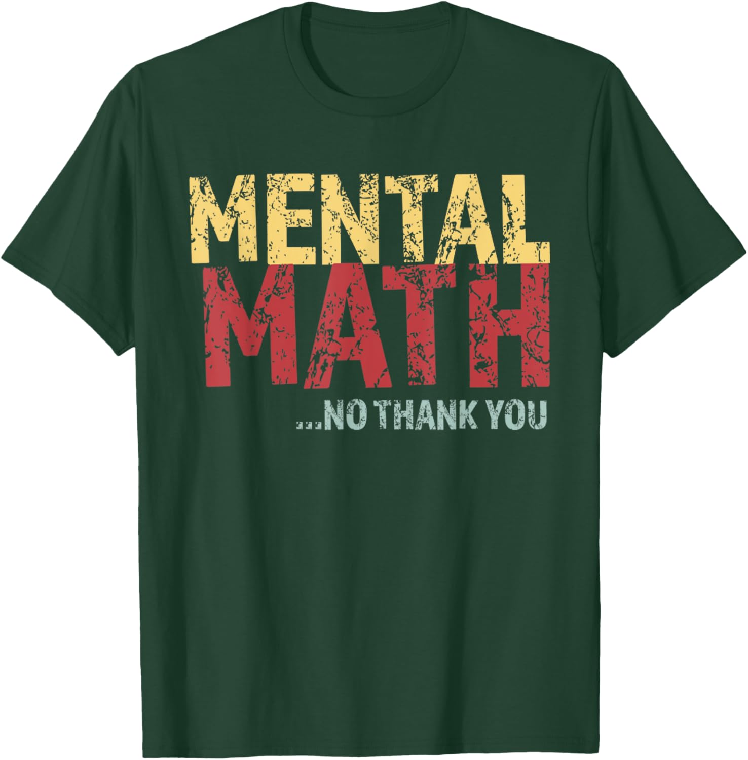 Retro Mental Math No Thank You T-Shirt Funny School Pop Quiz Design - 10