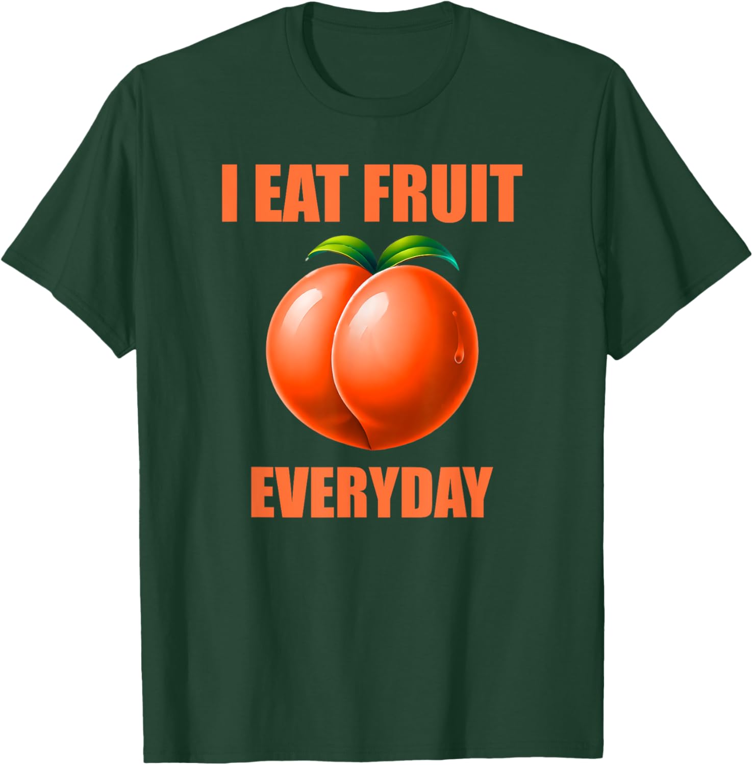 Funny Peach Eating Peaches All Day T-Shirt for Men - Humorous Apparel - 2