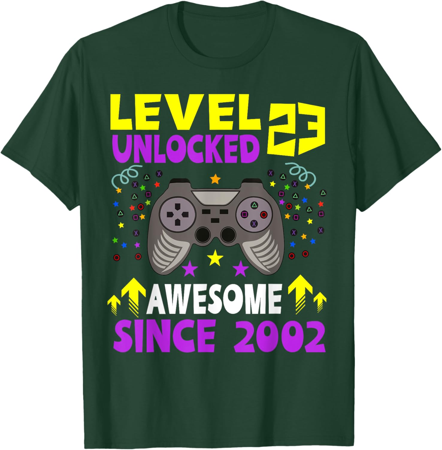Level 23 Unlocked 23rd Birthday Gaming T-Shirt for Gamers Since 2002 - 12