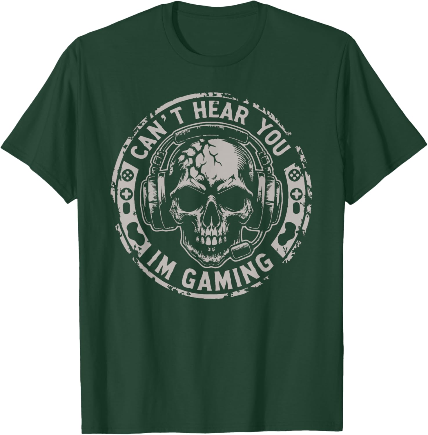 Funny Gamer Skull T-Shirt Cant Hear You Im Gaming Perfect for Gamers - 3