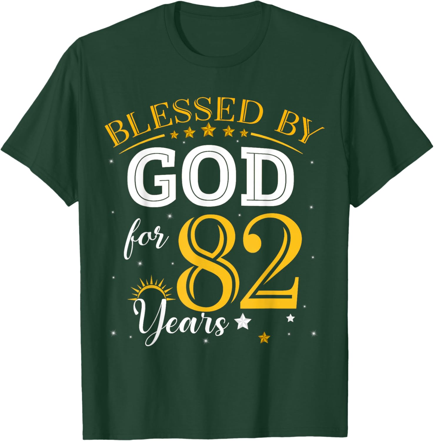 Vintage Blessed by God T-Shirt for 82nd Birthday Celebration Girl - 12