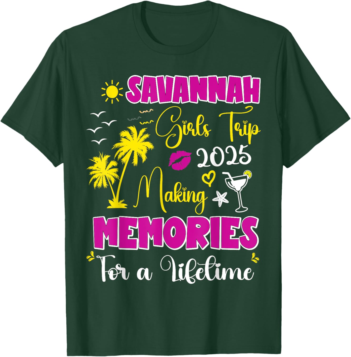 Savannah Girls Trip 2025 Summer Vacation T-Shirt for Women - 12