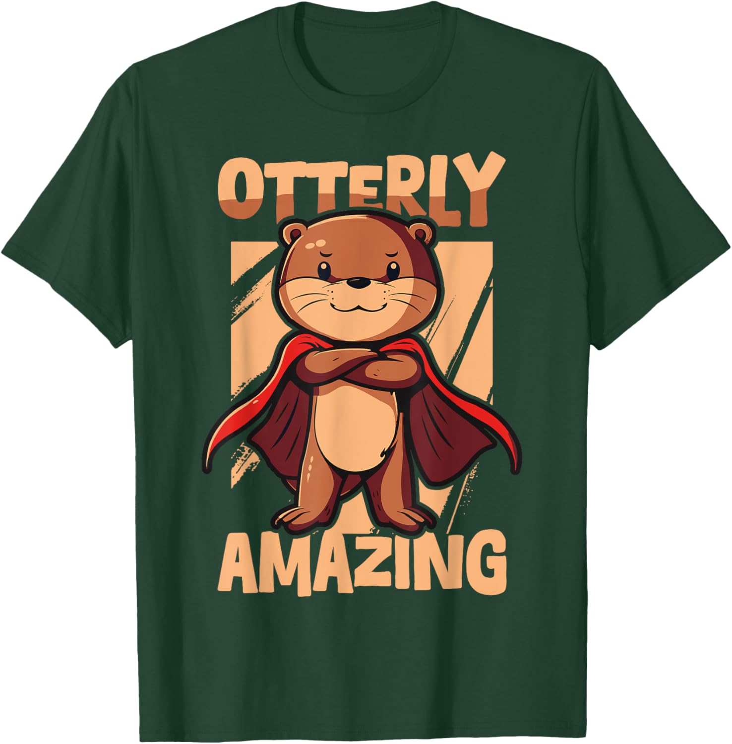 Otterly Amazing Superhero Cape T-Shirt for Kids - Perfect Gift for Otter Lovers - 4