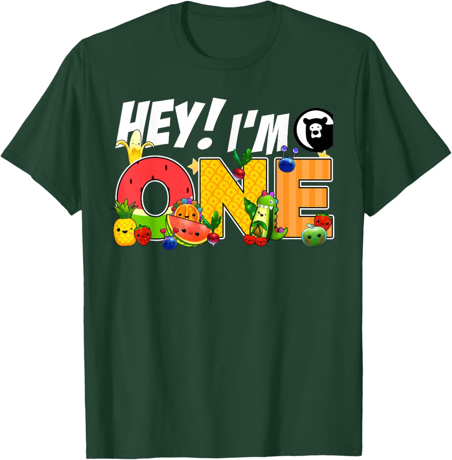 Funny Hey I'm One Birthday Boy T-Shirt for Kids with Cute Fruit Design - 17