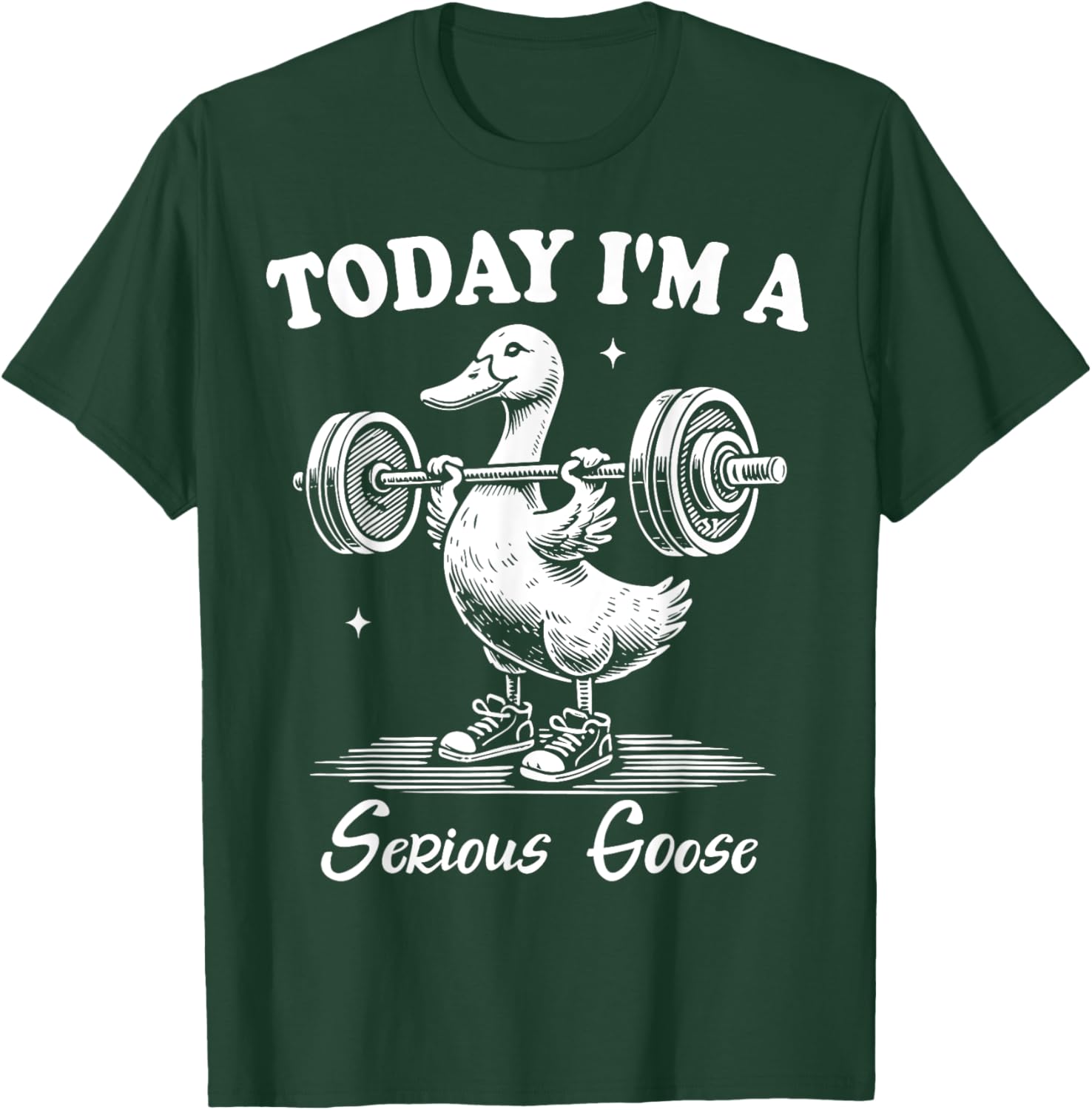 Funny Serious Goose Gym Fitness T-Shirt for Lifting Weights Lovers - 1