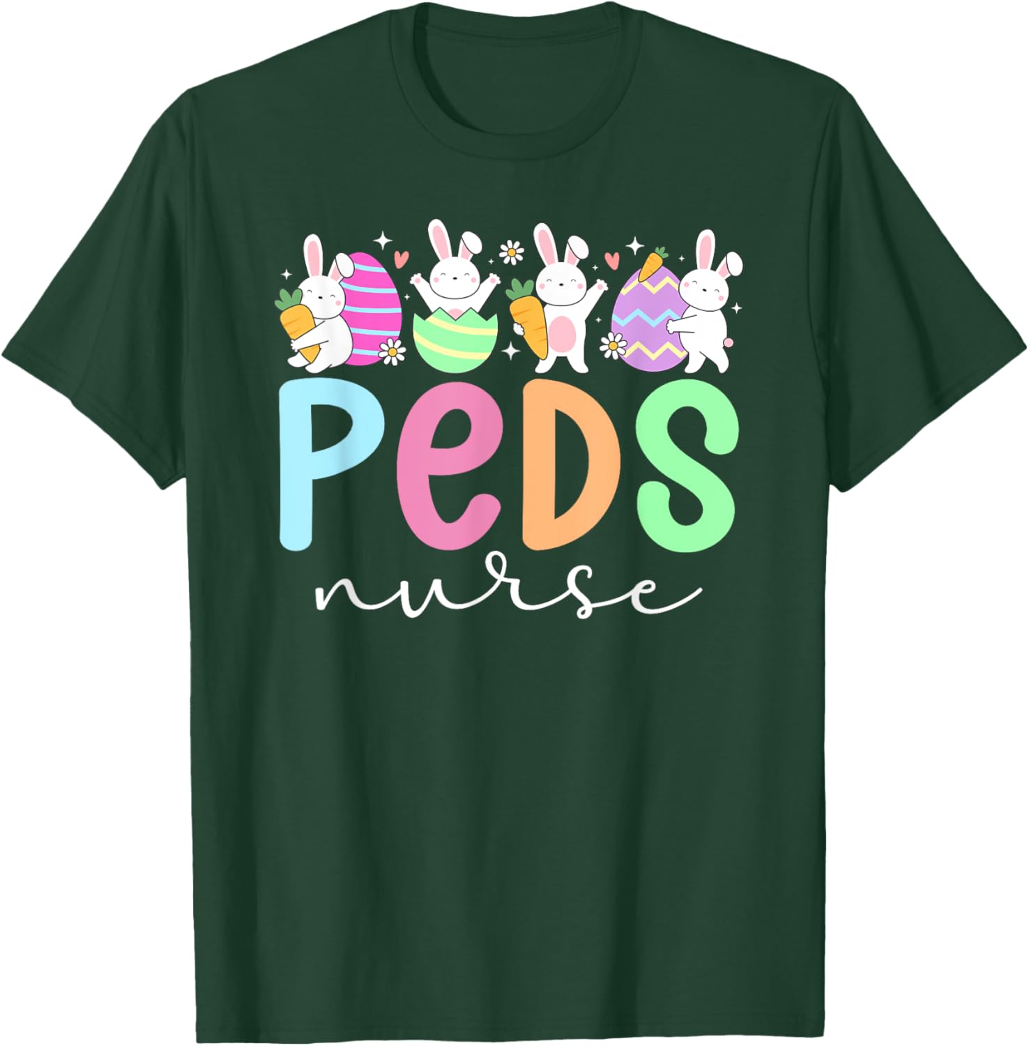 Pediatric Nurse Easter Bunny T-Shirt for Fun Easter Celebrations - 16
