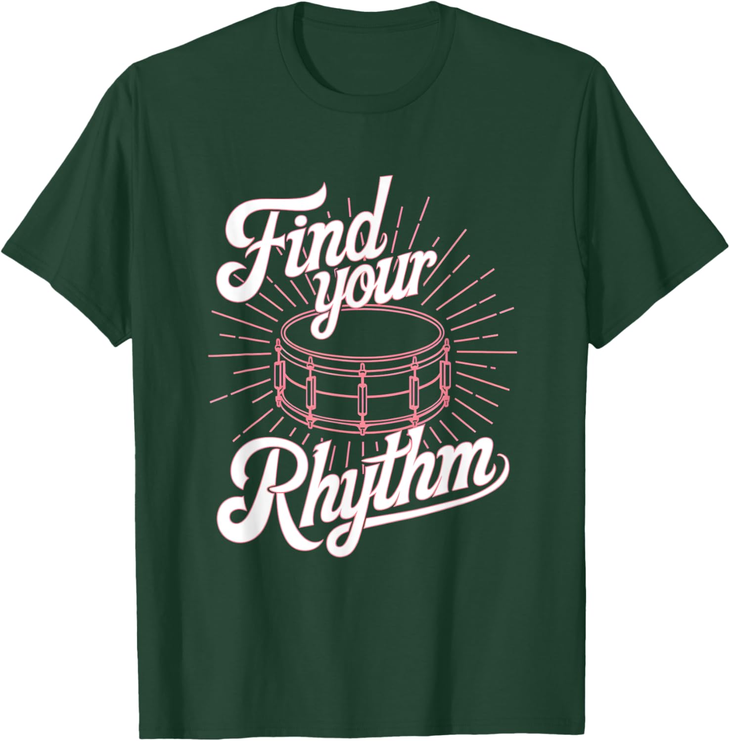 Find Your Rhythm Snare Drum T-Shirt for Musicians and Music Lovers - 3