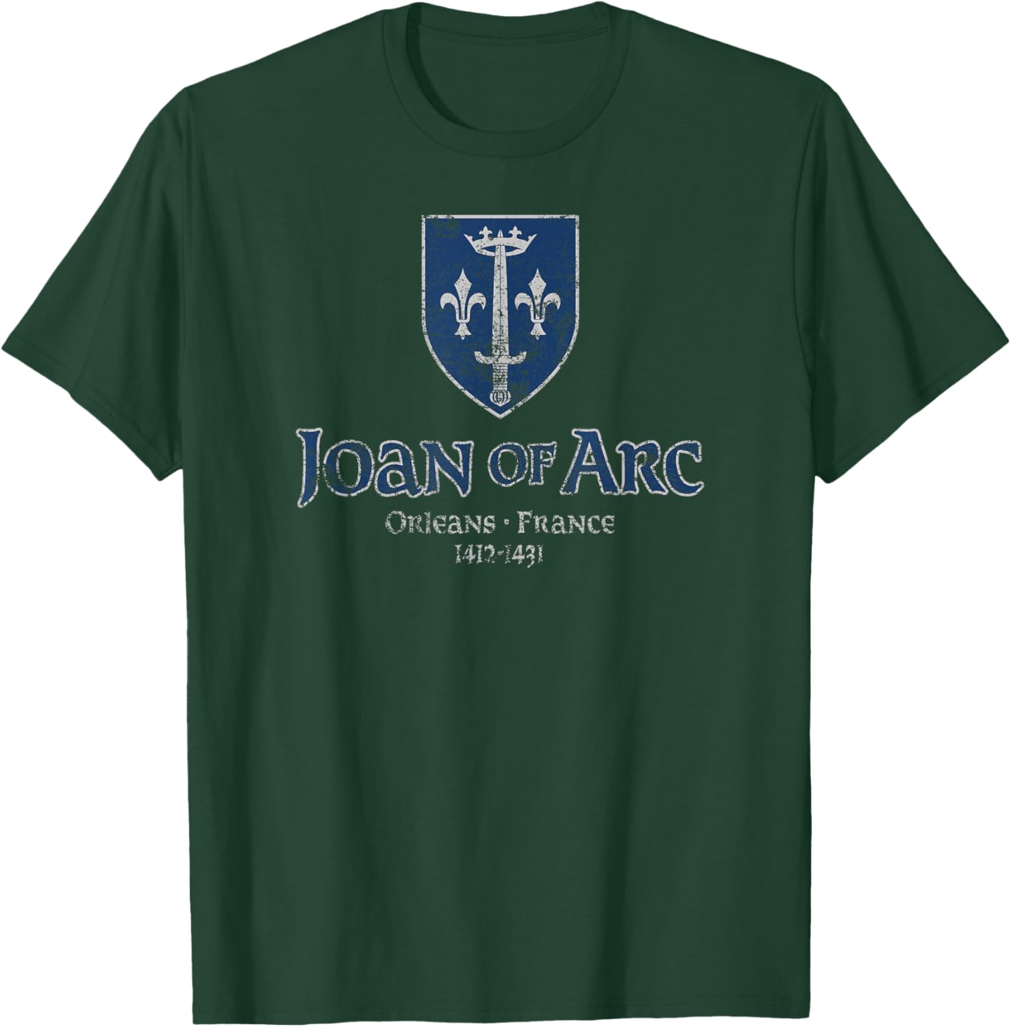 Distressed Joan of Arc Crest Orleans T-Shirt for History Lovers - 20