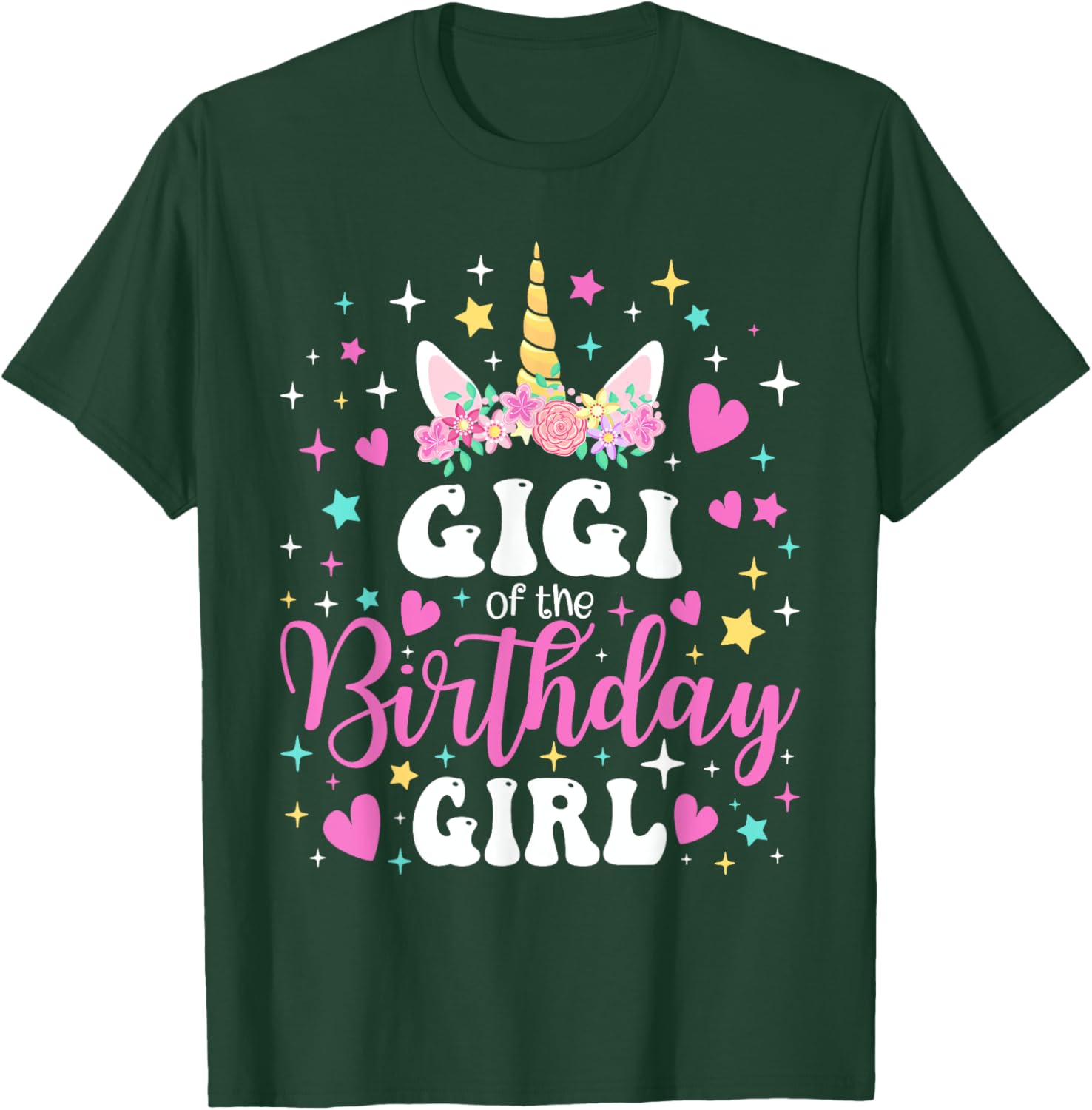 Unicorn Gigi Birthday Girl Family Matching Party Tee for Kids and Adults - 22