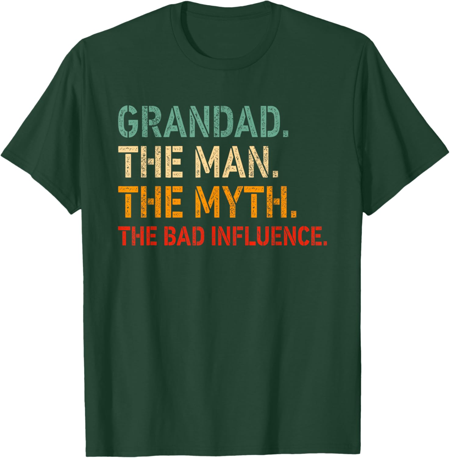 Funny GRANDAD T-Shirt for Men The Man The Myth The Bad Influence Apparel - 12