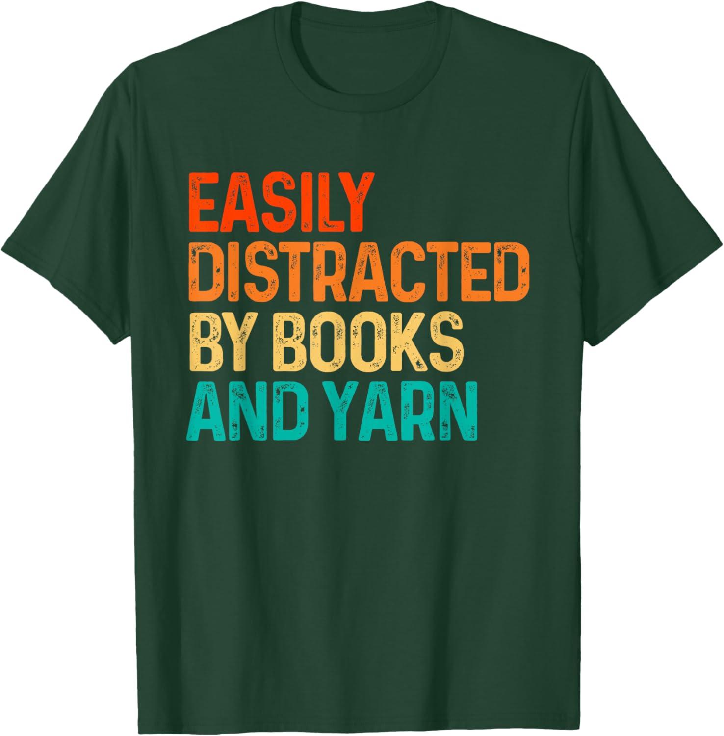 Easily Distracted By Books And Yarn Knitting Graphic T-Shirt for Book Lovers - 9
