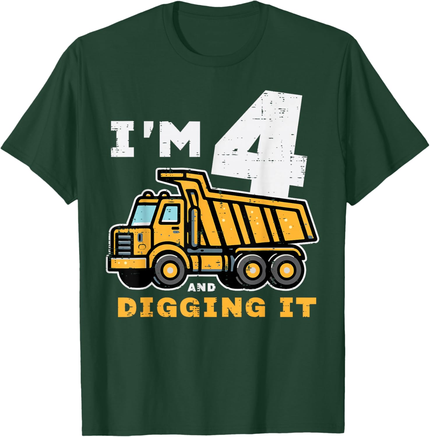 Cute 4th Birthday Dump Truck T-Shirt for Kids - Digging It Design - 15