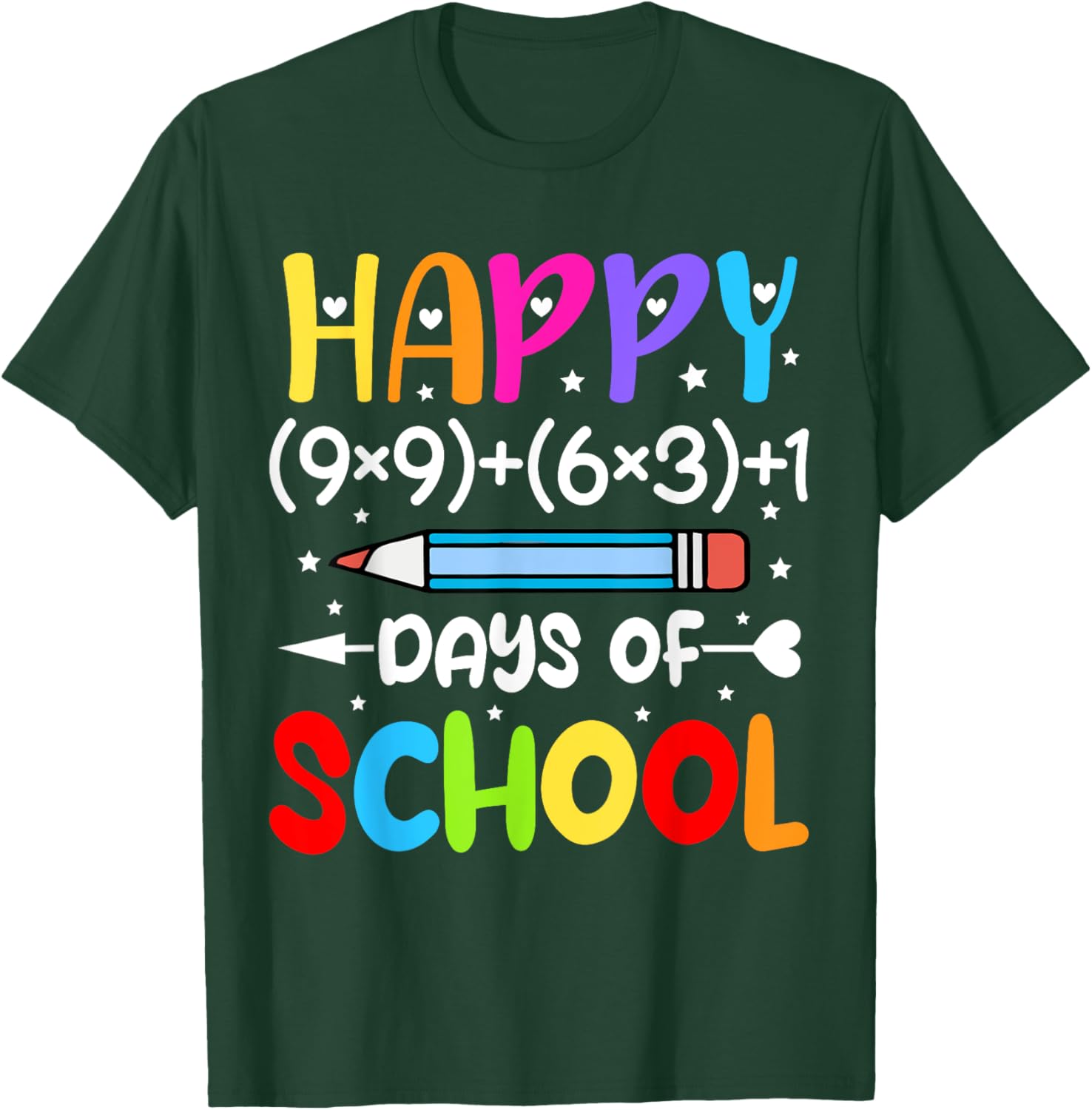 Happy 100th Day of School T-Shirt for Kids Fun Math Teacher Gift - 7