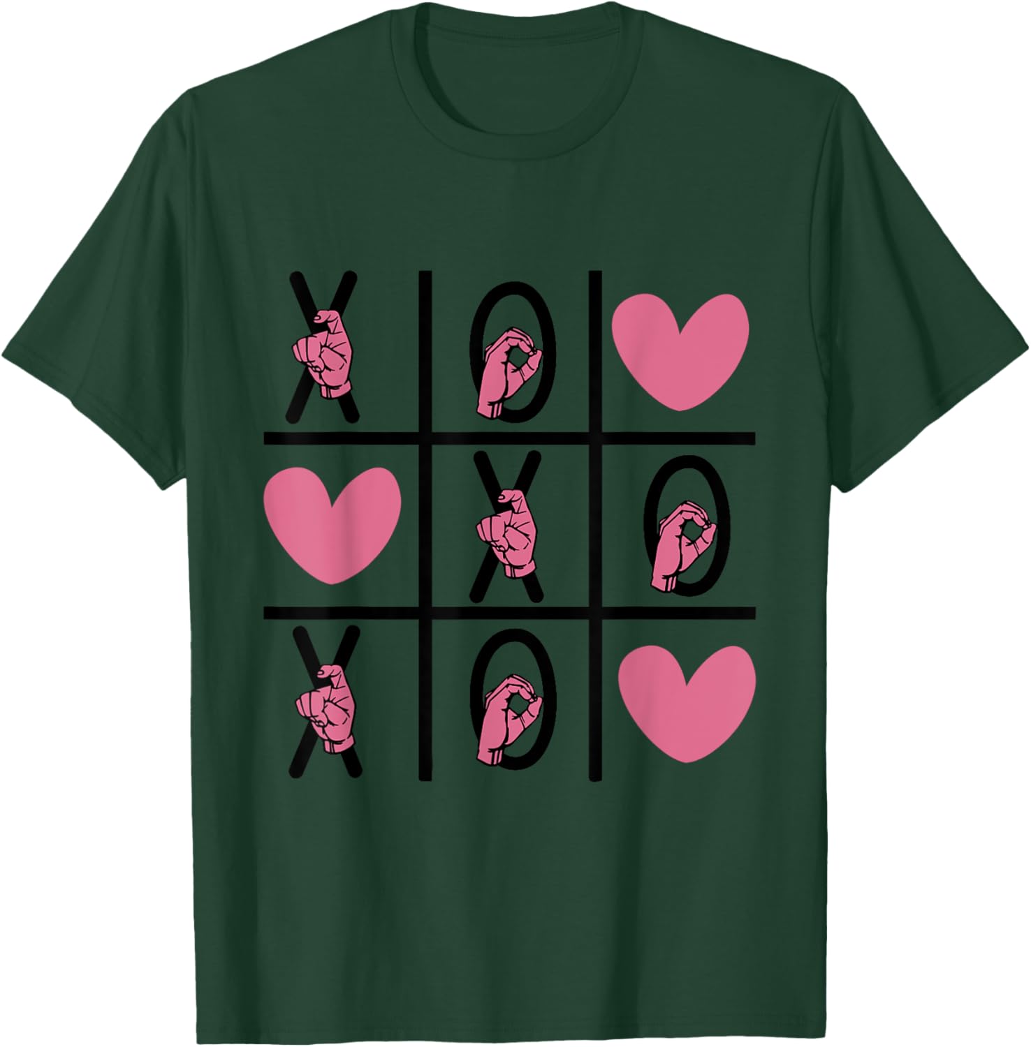 ASL Love Hand Sign Valentine's Day T-Shirt for Deaf Community XOXO - 10