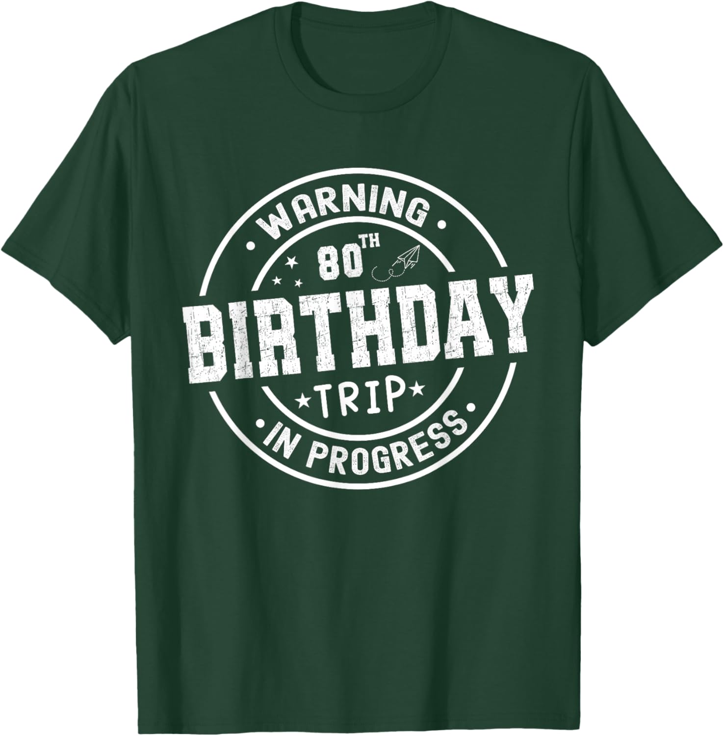 Funny 80th Birthday Trip In Progress T-Shirt for Celebrating Milestones - 14
