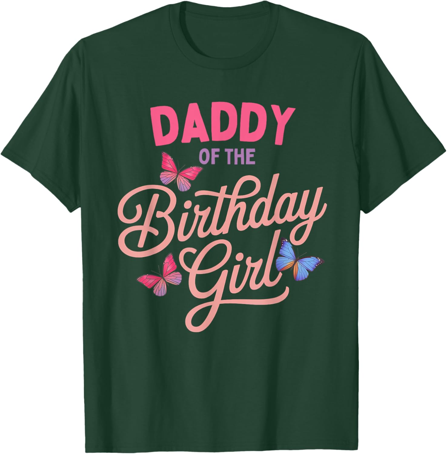 Daddy of the Birthday Girl Butterfly Family Matching T-Shirt - 13
