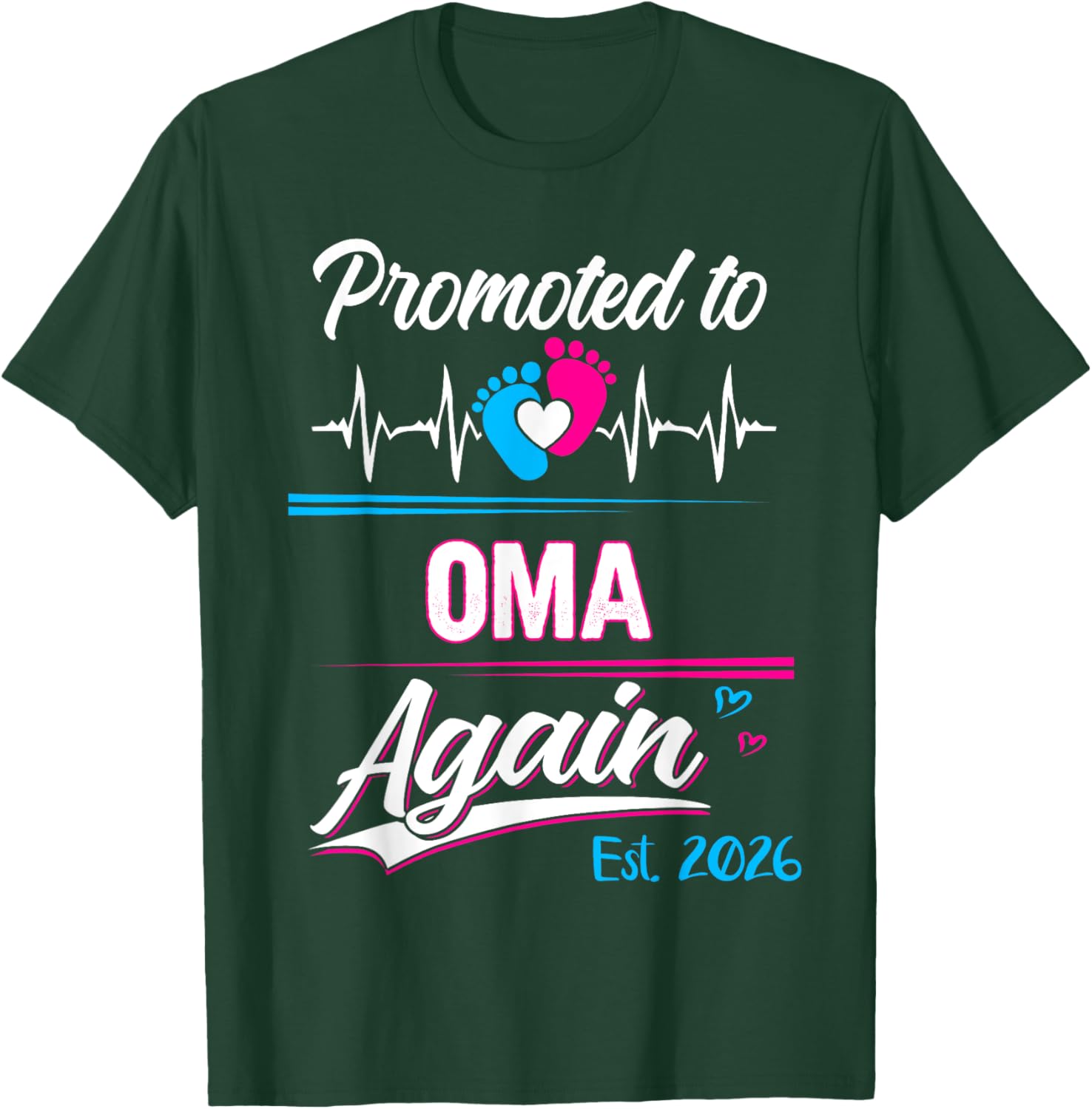 Promoted to Oma Again 2026 Cute Pregnancy Announcement T-Shirt - 2