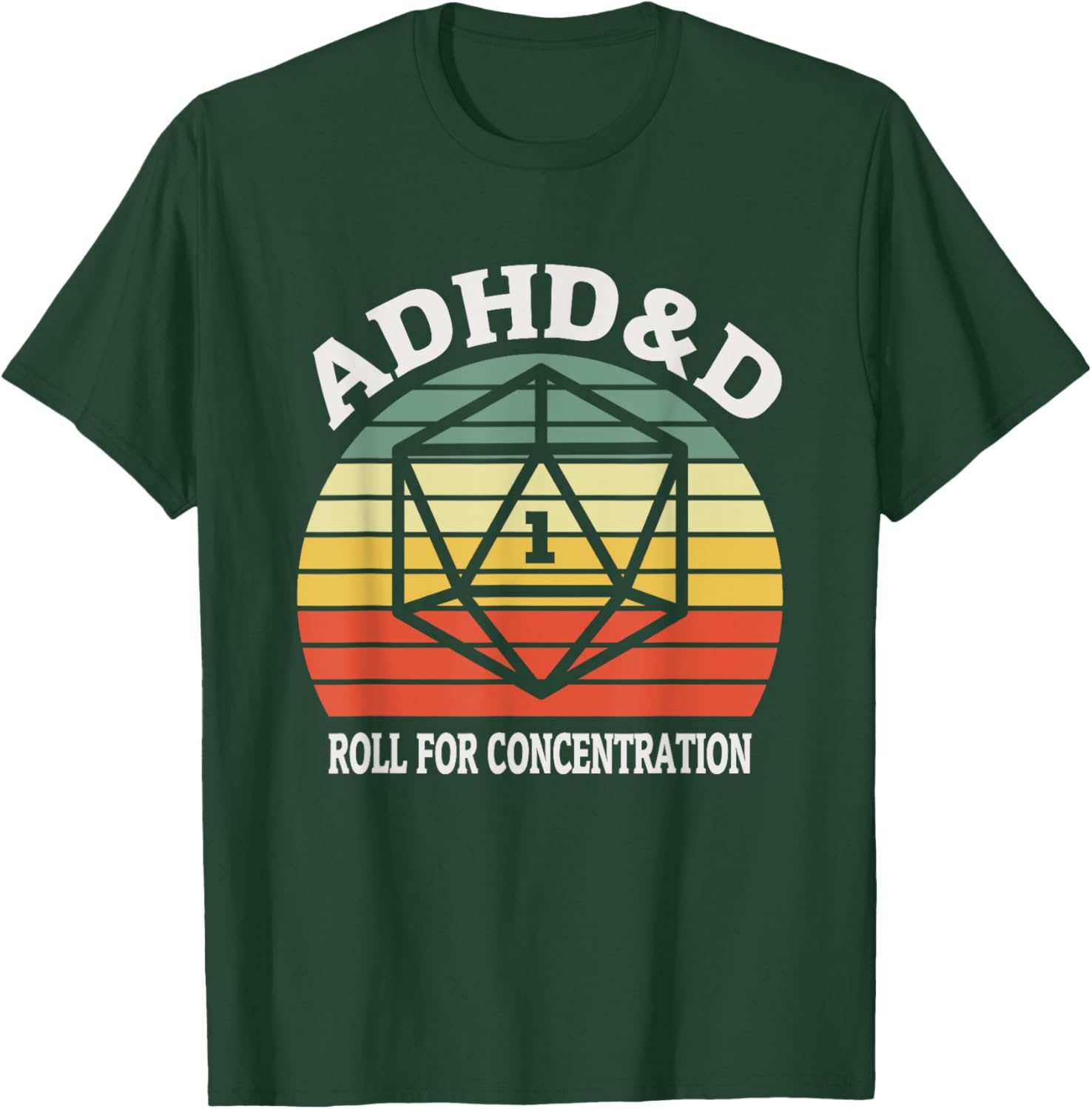 Funny ADHD&D Roll For Concentration Gamer T-Shirt for Tabletop Enthusiasts - 6