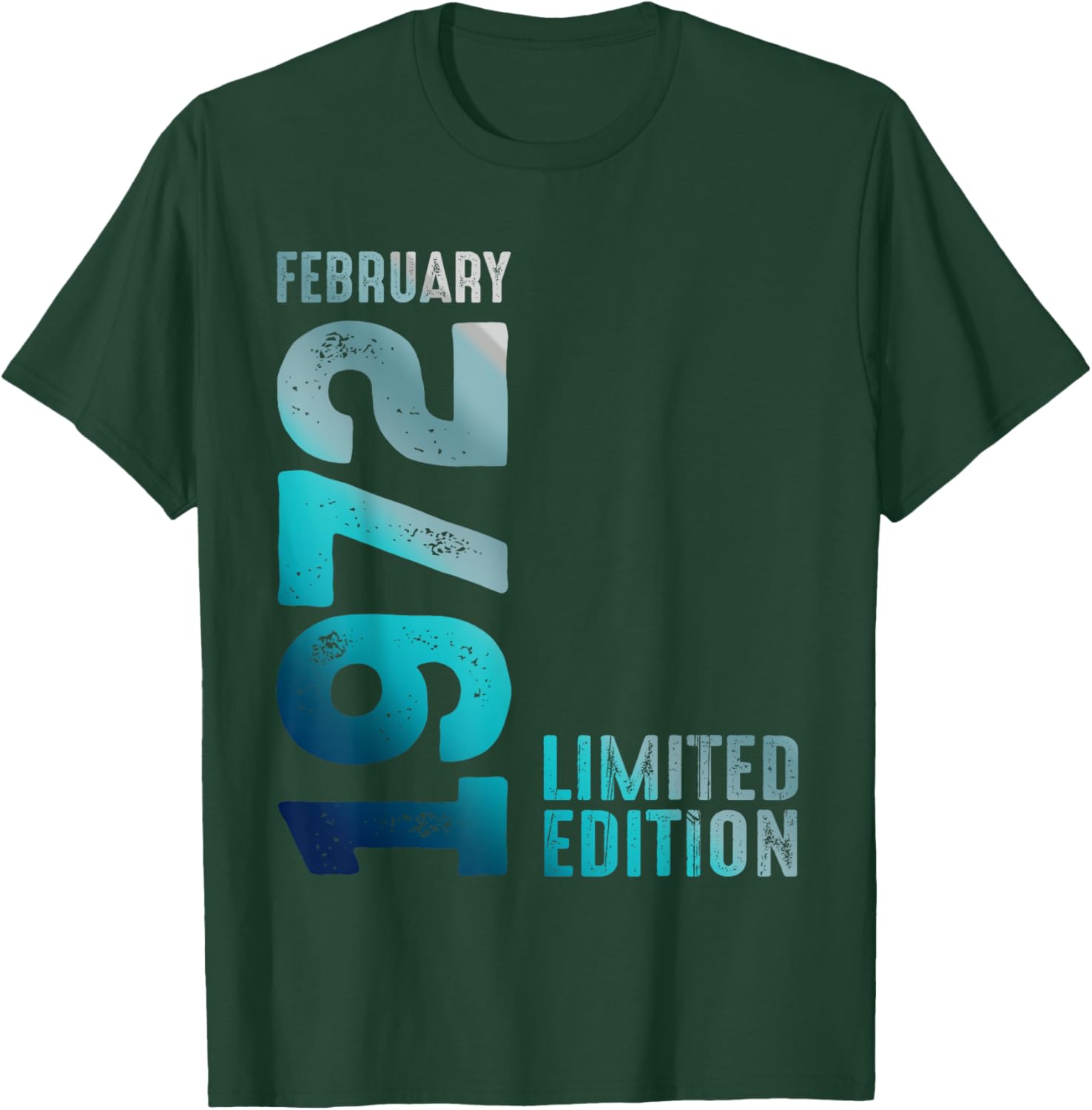 Limited Edition 1972 Birthday T-Shirt for February Birthdays - 7