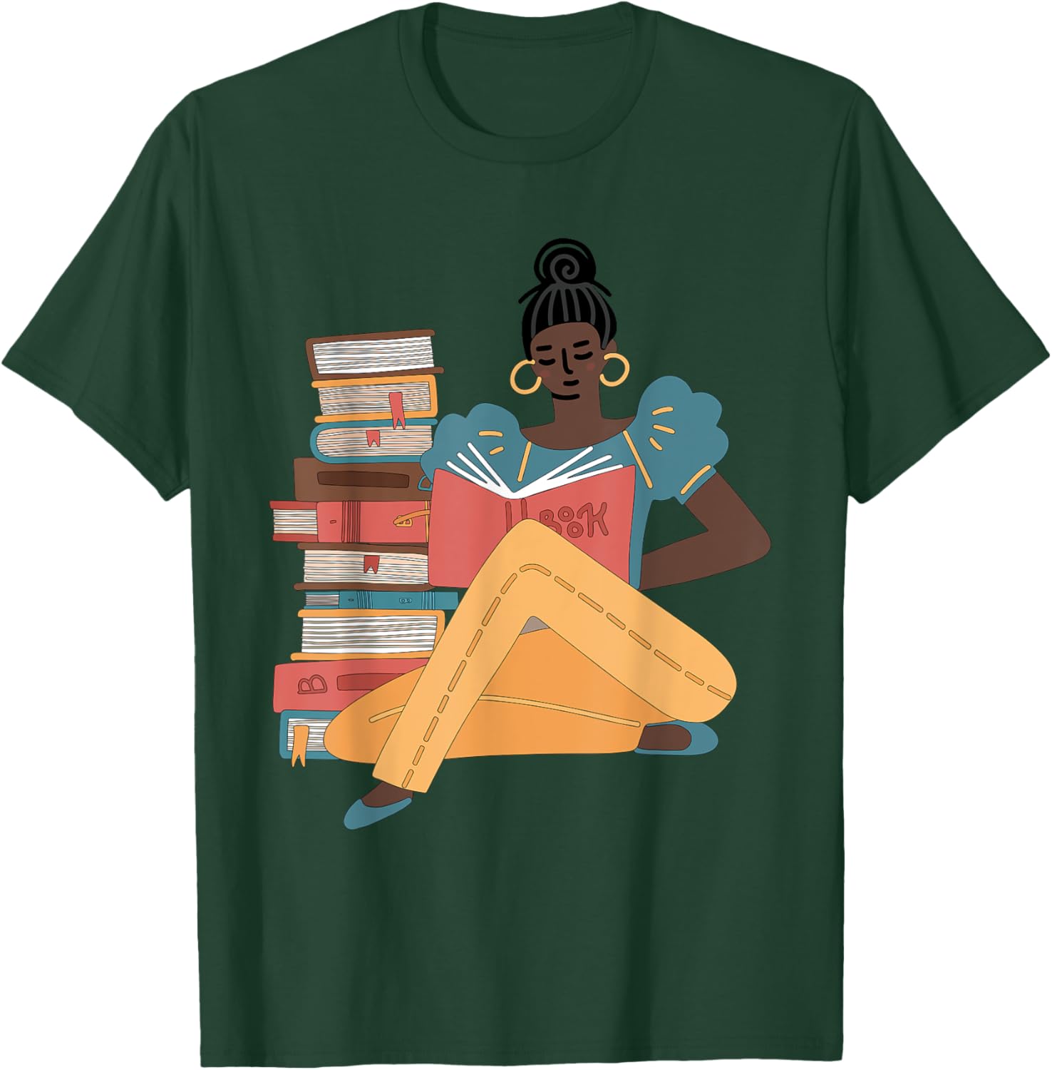 Black Brown Girls Read Books T-Shirt for Bookish Afro American Librarians - 2