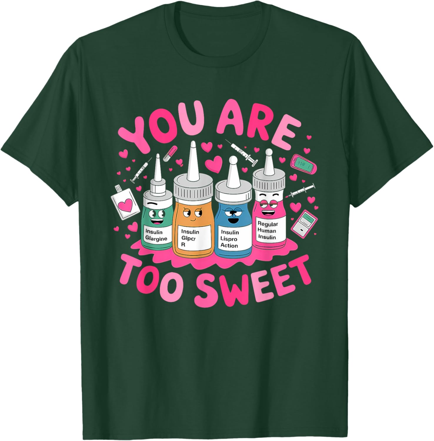 You Are Too Sweet Valentine's Day T-Shirt for ICU NICU PICU ER Nurses - 10