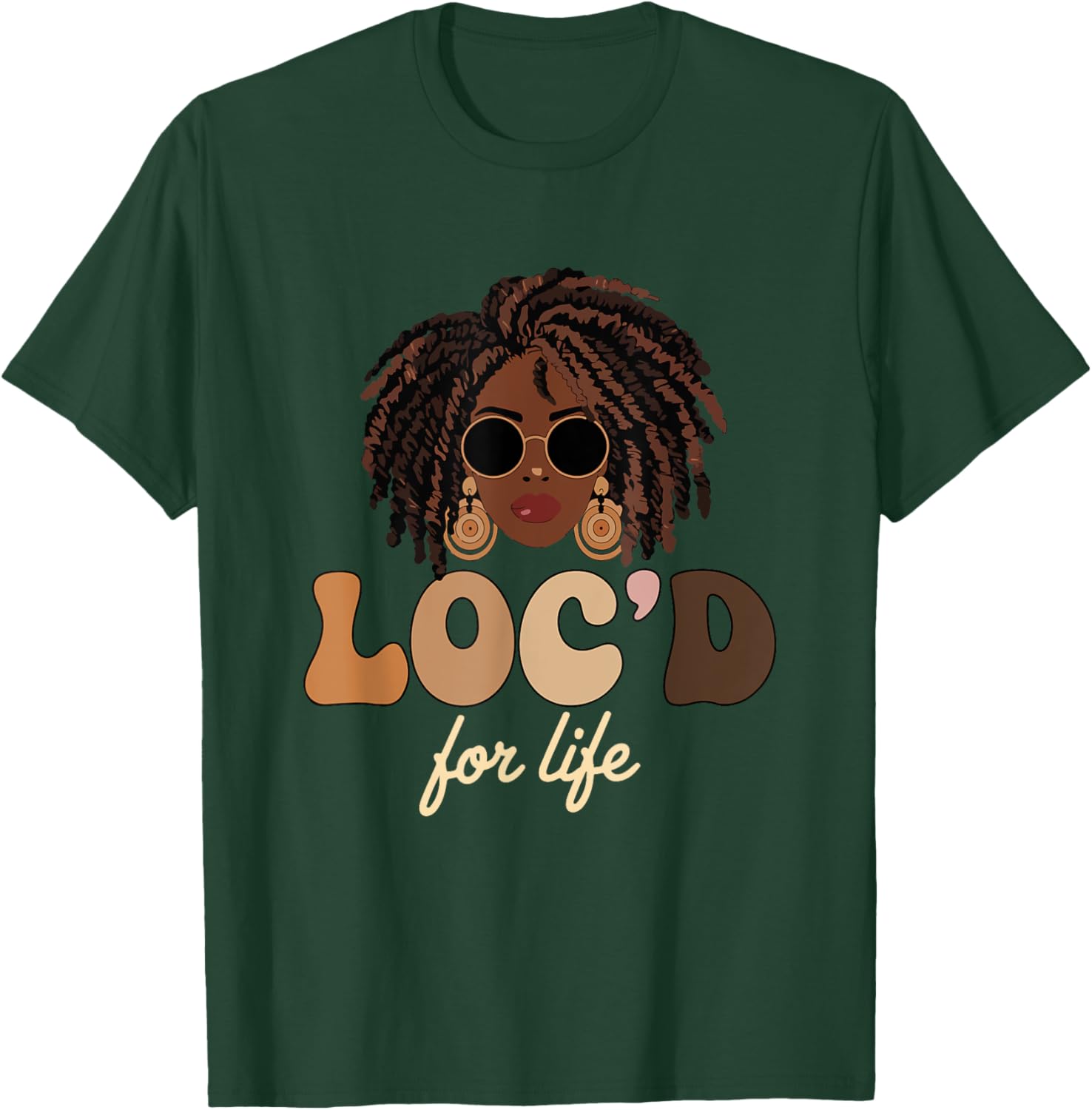 Loc'd For Life Afro Locs Dreadlocks T-Shirt for Melanin Queens - 18