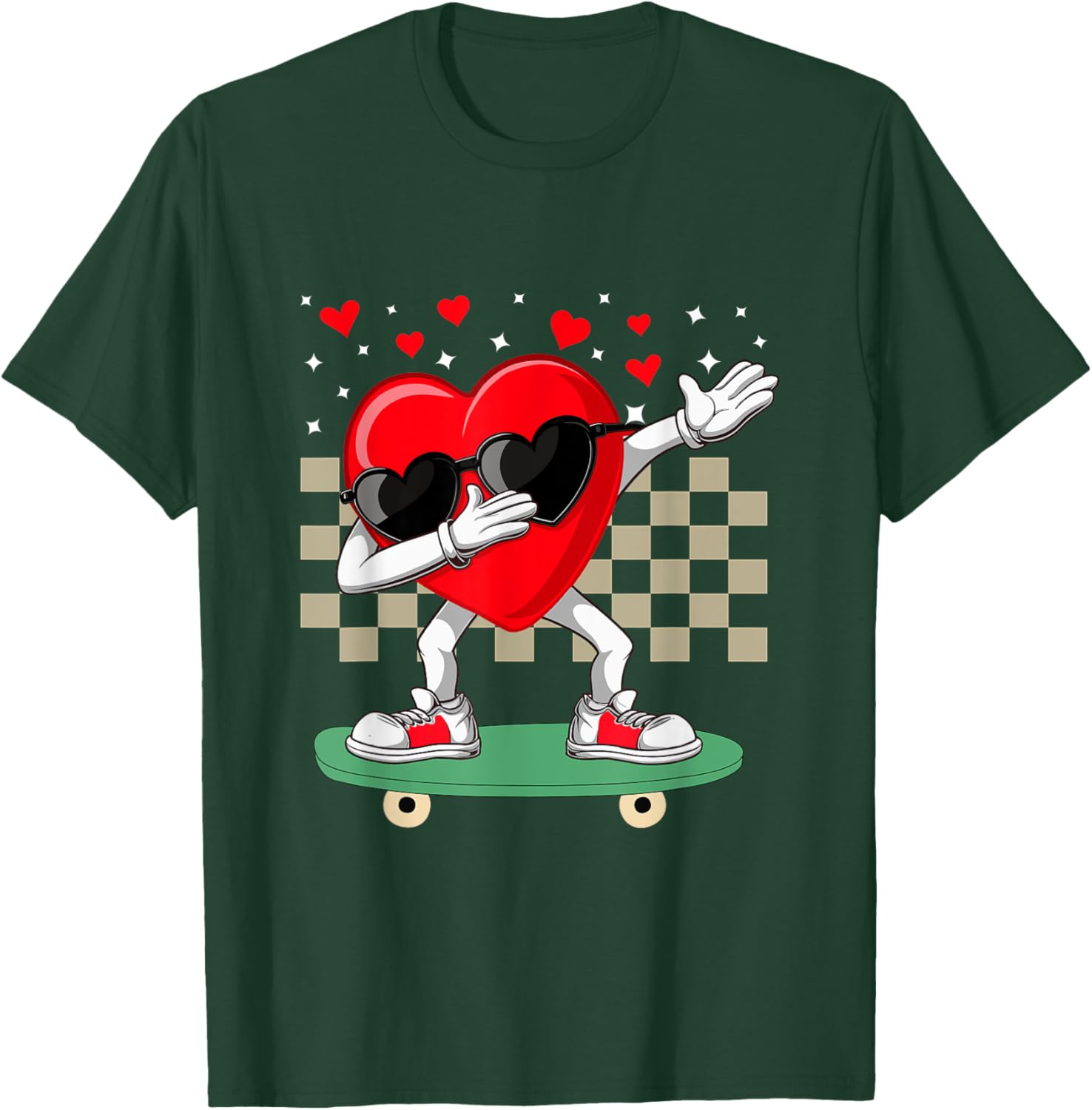 Dabbing Heart Skateboarding Dab Dance T-Shirt for Valentine's Day Fun - 5