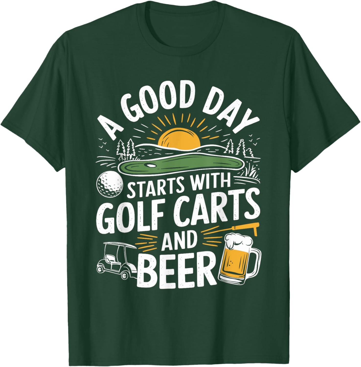 Golf Carts and Beer T-Shirt for Golf Lovers – Perfect Gift for Golfers - 19