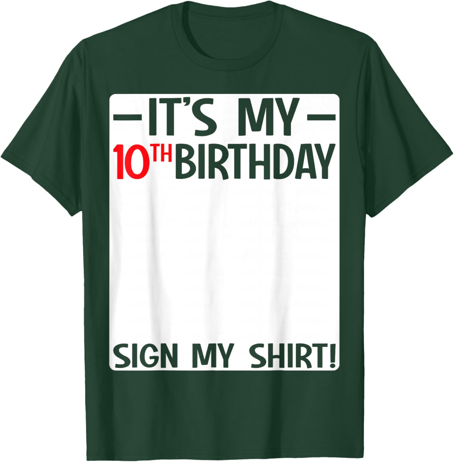 Fun 10th Birthday Party T-Shirt Sign for Kids Celebrating Ten Years Old - 10
