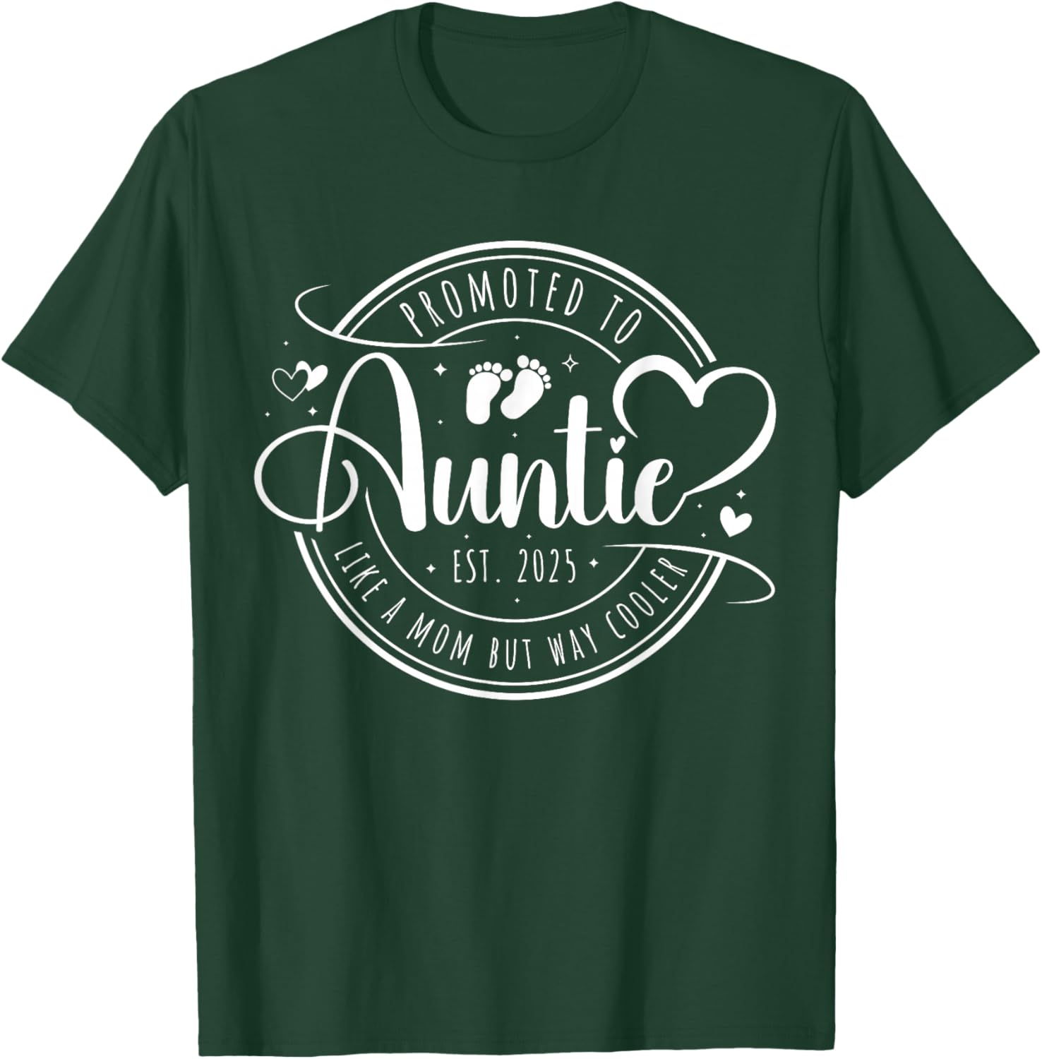 Promoted to Auntie Est 2025 Cute Mother's Day T-Shirt Gift Idea - 20